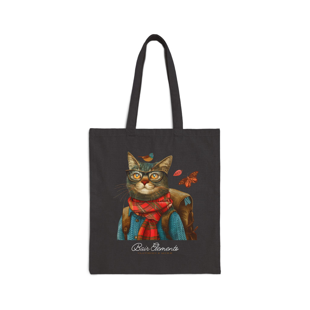 Woodland Fall Cat Heavy Canvas Shopping Tote, Cat Shopping Tote