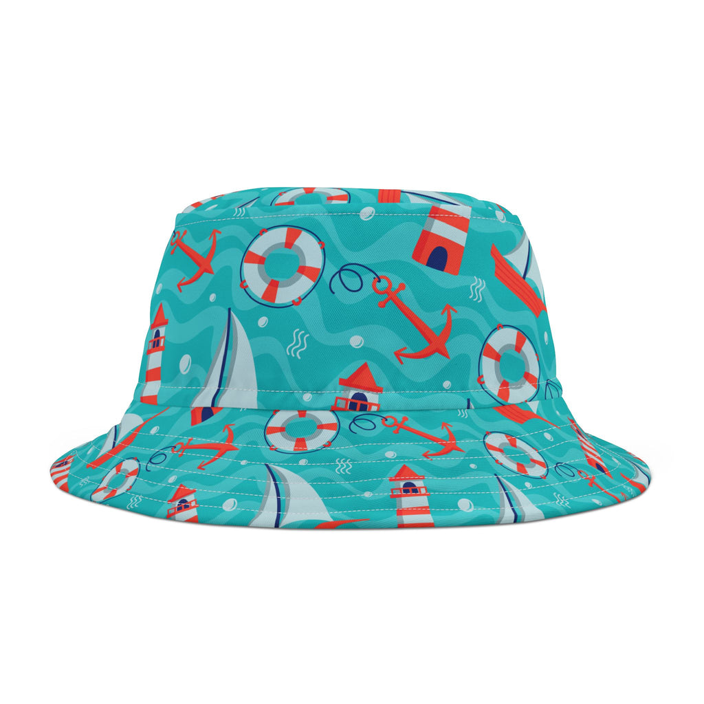 Sail Away Boating Bucket Hat, Sailor Hat, Beach Bucket Hat, Nautical Hat