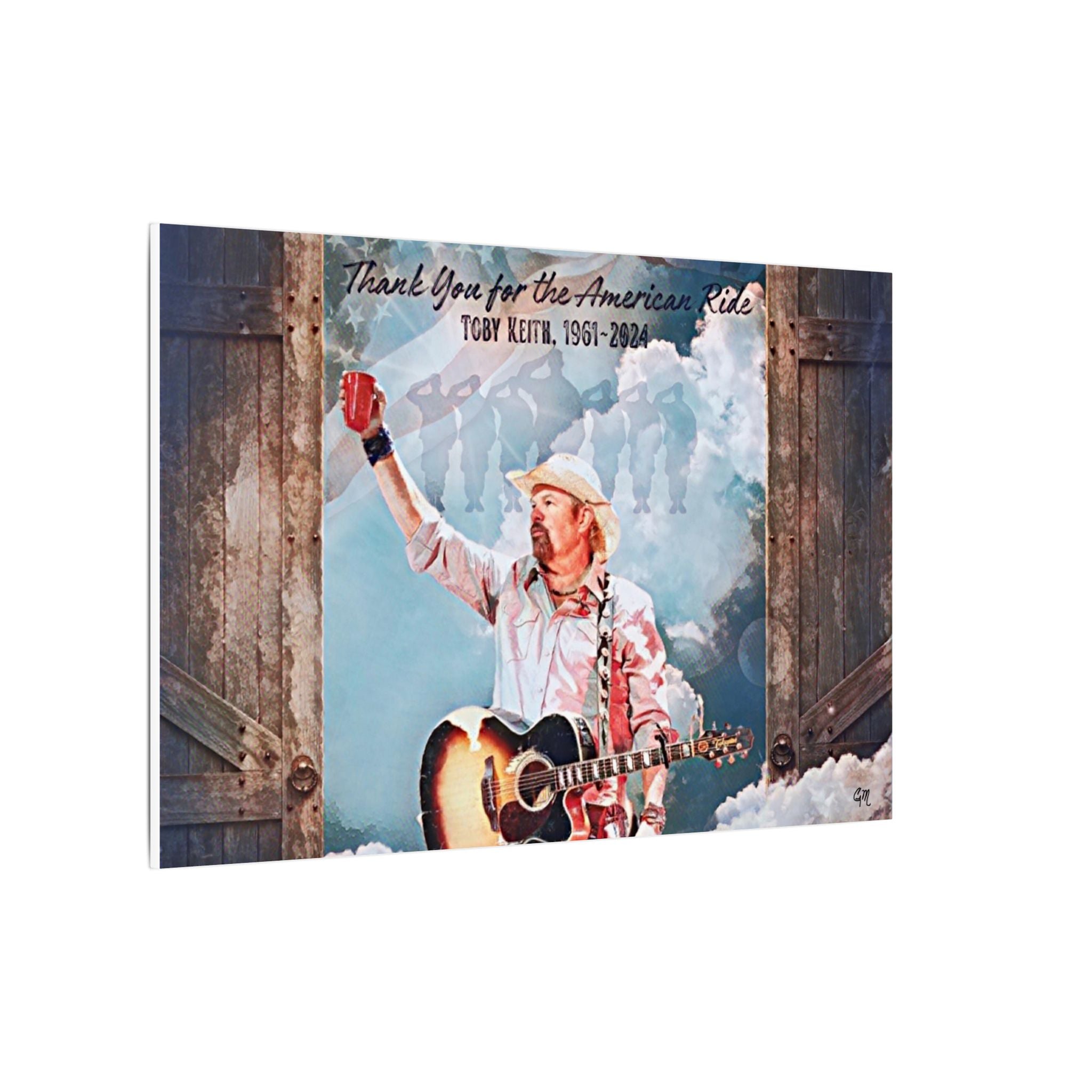 Toby Keith, Thank you for the American Ride, Original Canvas Painting , Toby Keith Wall Art