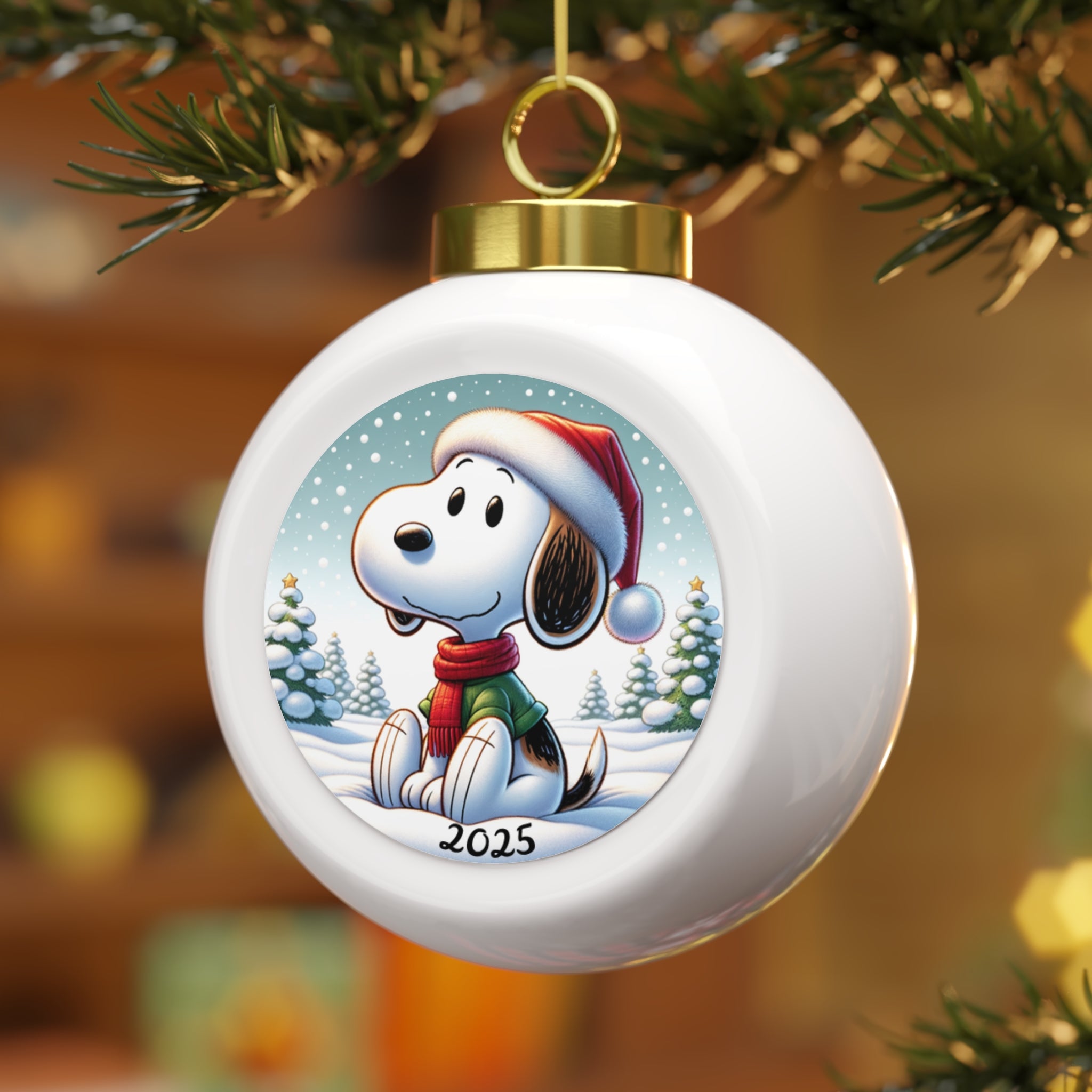 2025 Christmas Classic Retro Ball Ornament, Retro Dated Ceramic Christmas Ball Ornament, Retro Chirstmas Ornament