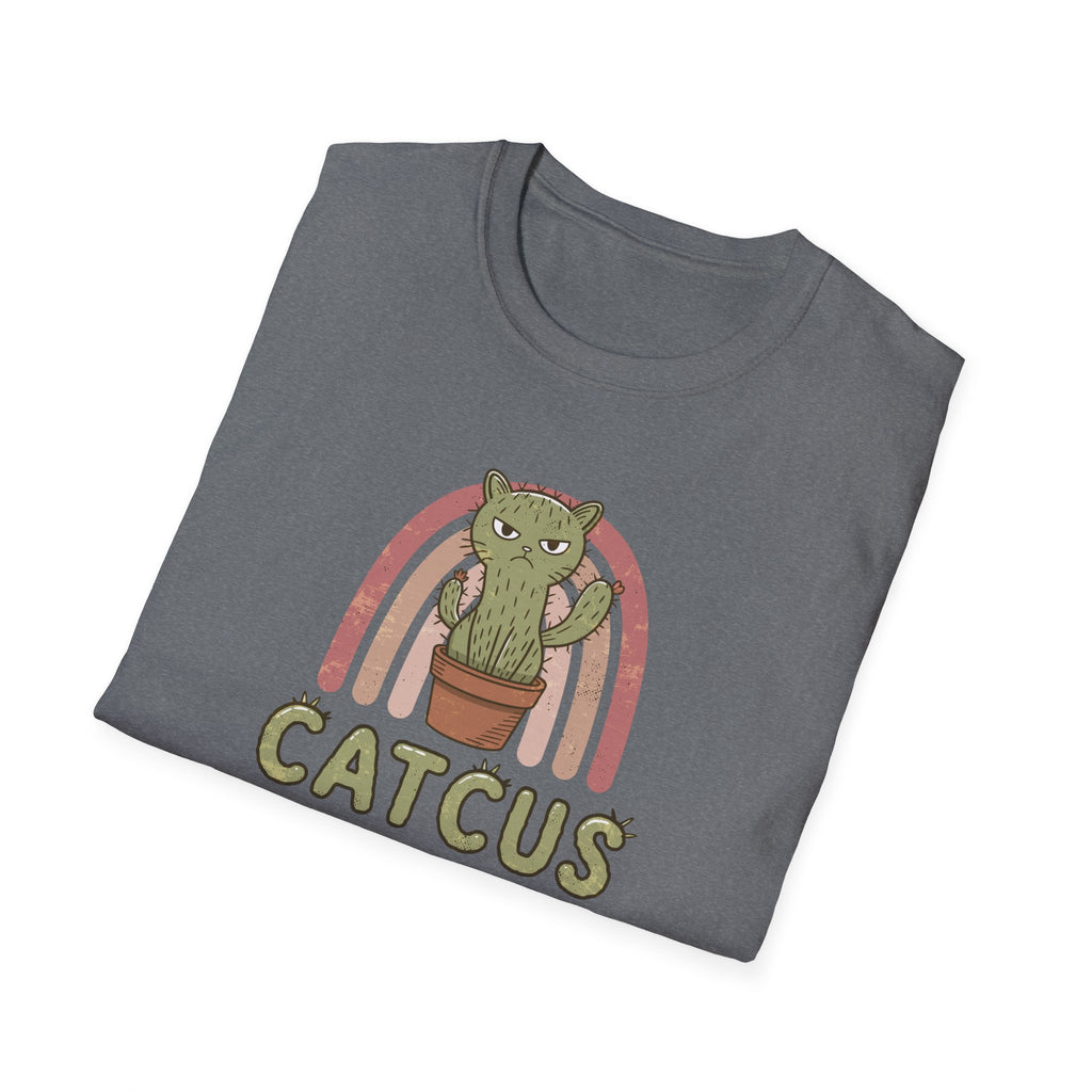 Cute Cat Cactus Unisex T-Shirt, Funny Cat Lover Gift, Plant Enthusiast Tee, Gift for Her, Quirky Humor Shirt, Summer Fashion