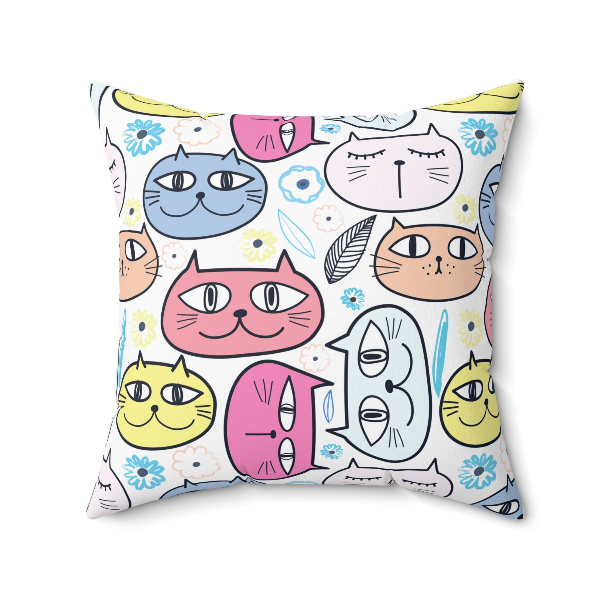 Fat Cat Square Throw Pillow