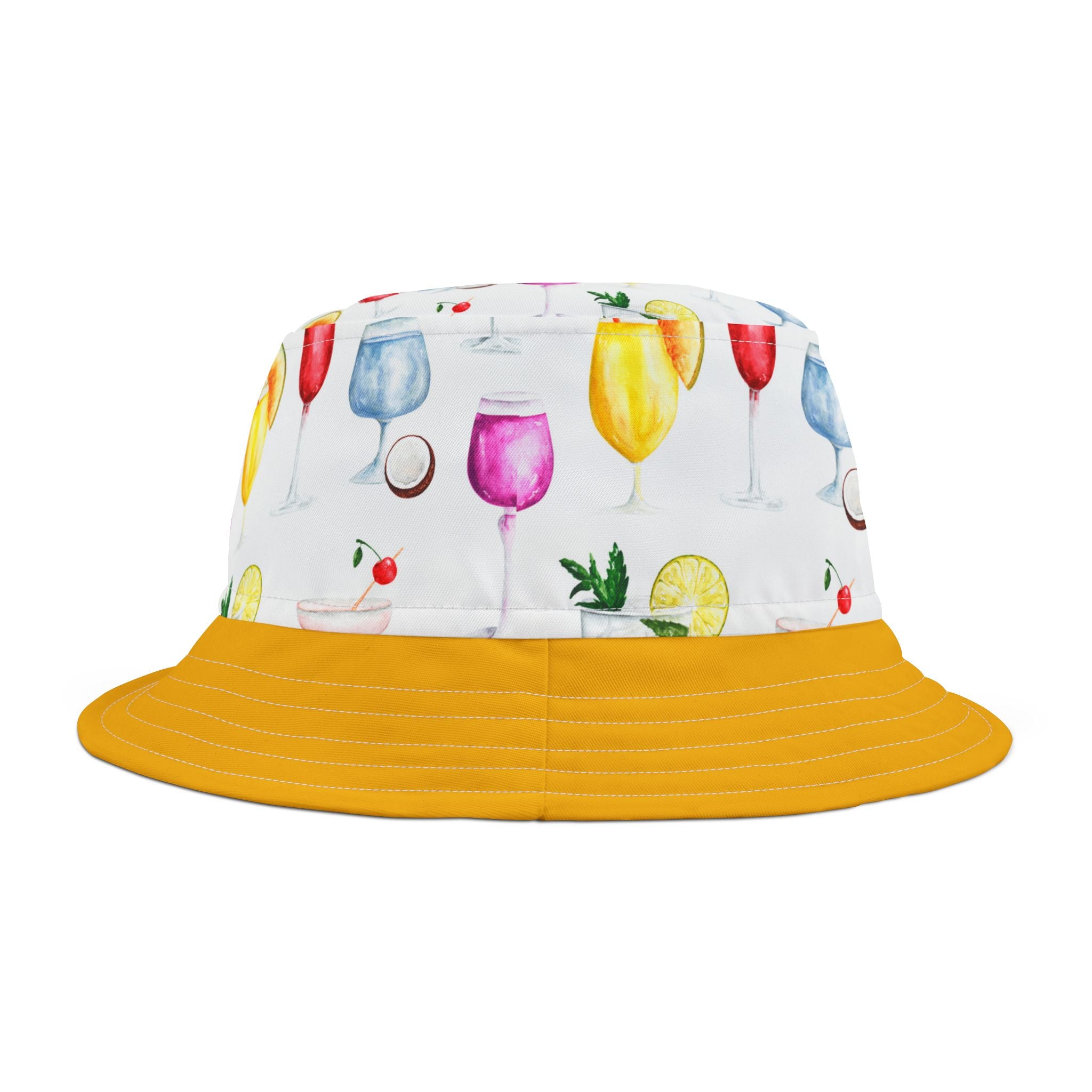 Summer Cocktails Bucket Hat, White