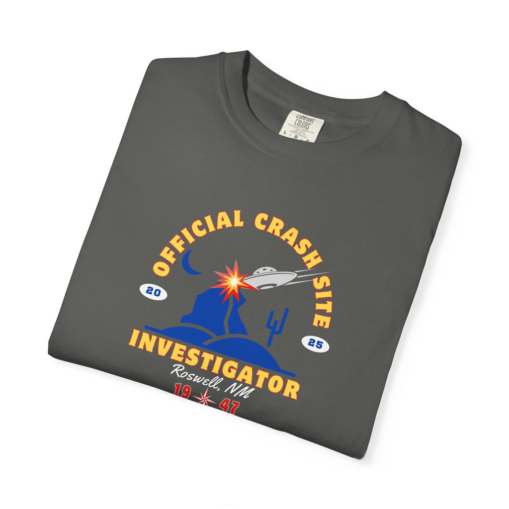 UFO Crash Site Investigator Unisex T-Shirt - Alien UFO Space Funny Tee, Extraterrestrial Sci-fi Graphic Shirt, Roswell, NM