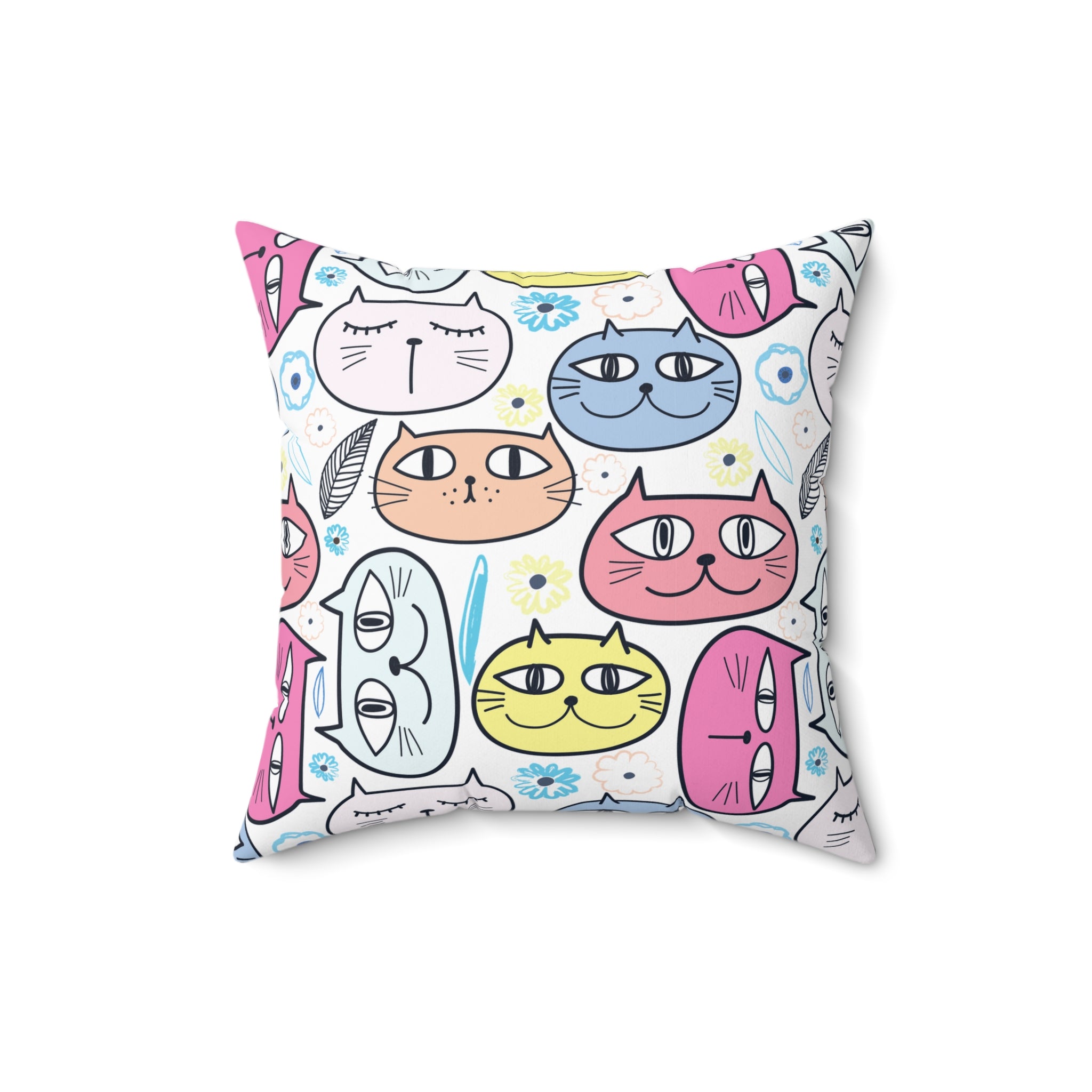 Fat Cat Square Throw Pillow