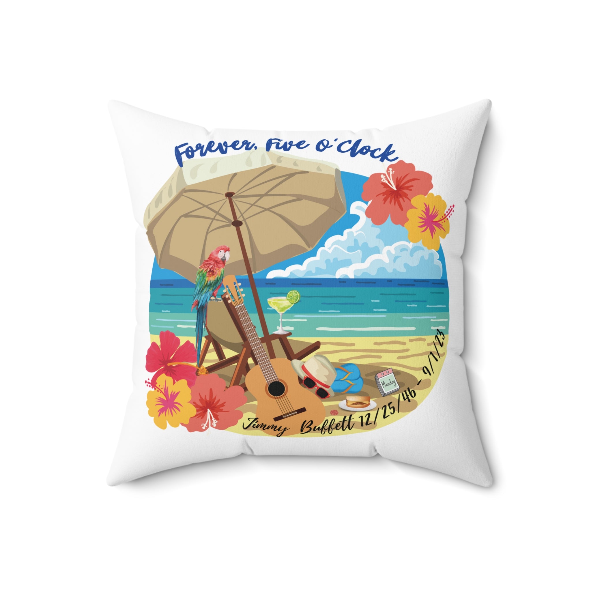 Jimmy Buffett Tribute Throw Pillow