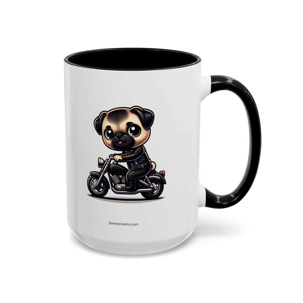 Personalized Motorcycle Pug Mug , Custom Dog Lover Coffee Cup