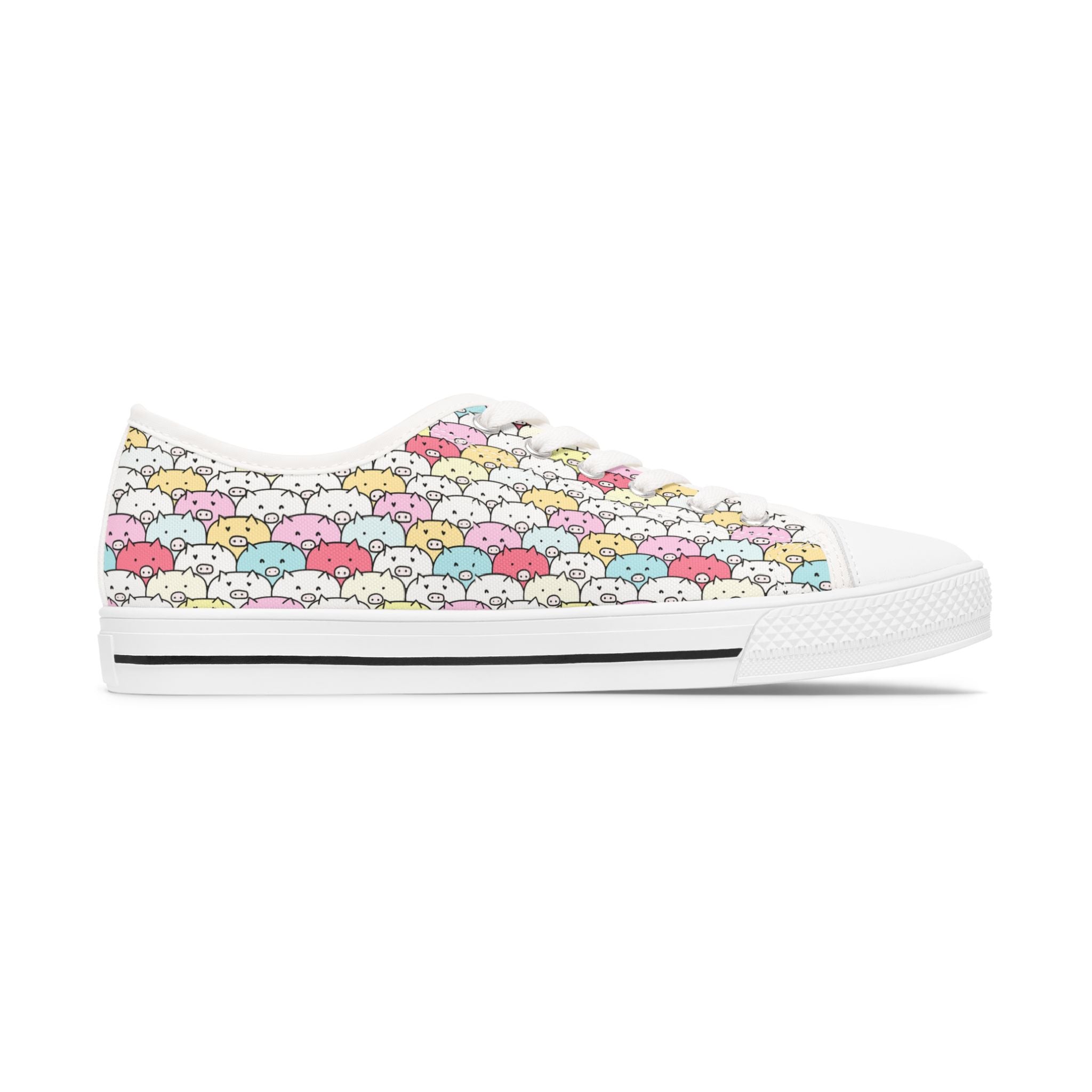 Women's Piggy Print Canvas Sneakers