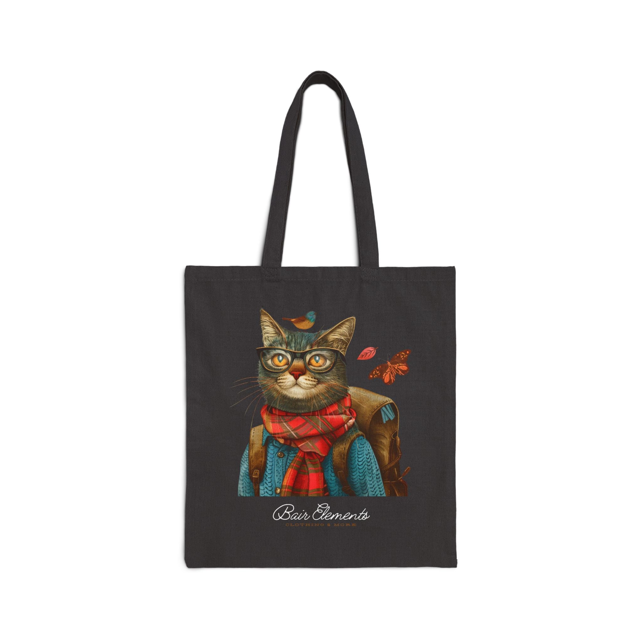Woodland Fall Cat Heavy Canvas Shopping Tote, Cat Shopping Tote