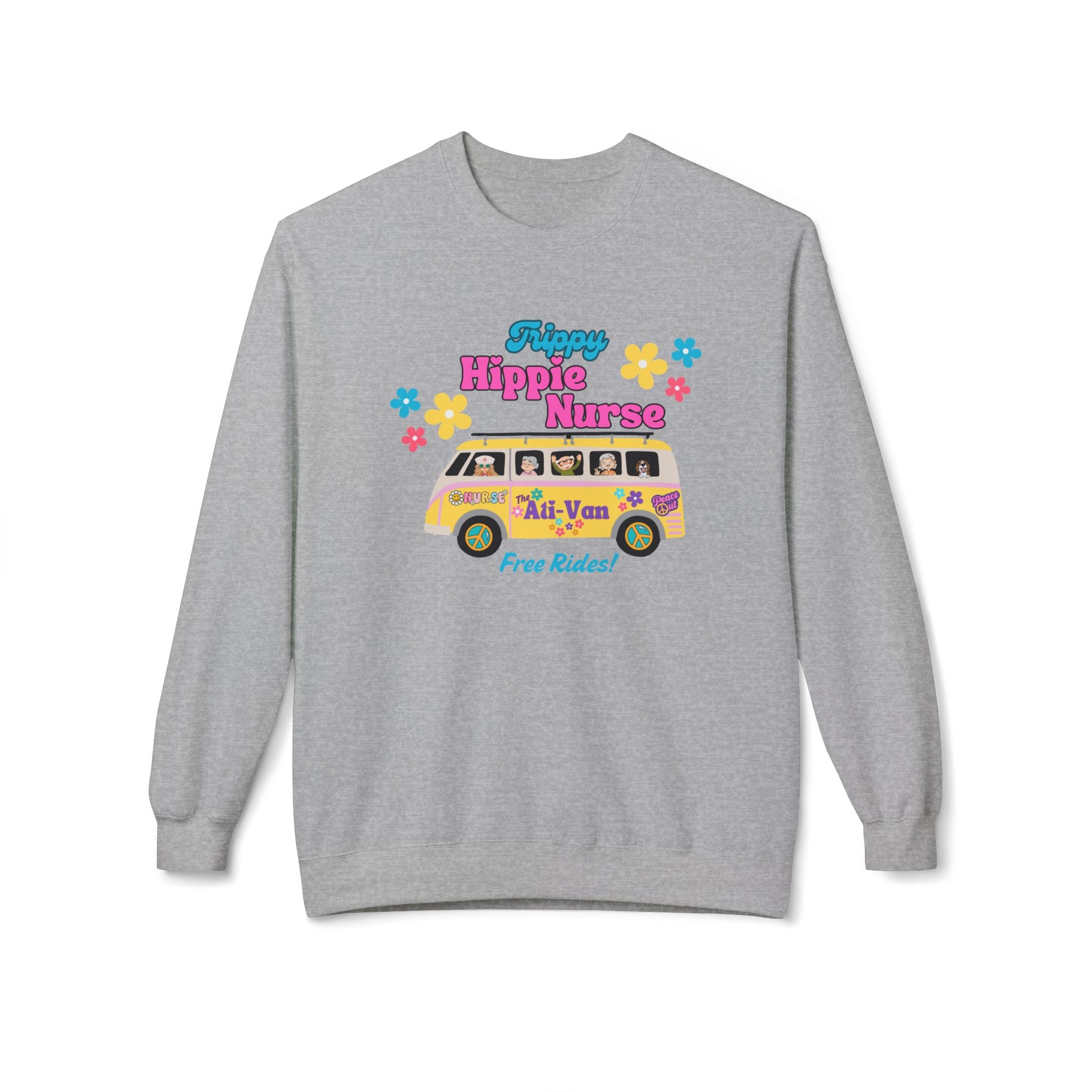 Funny Nurse Stay Cozy Sweatshirt Gift, Ati-Van Midweight Crewneck, Unisex Softstyle Fleece Pullover, Nurse Appreciation Present,