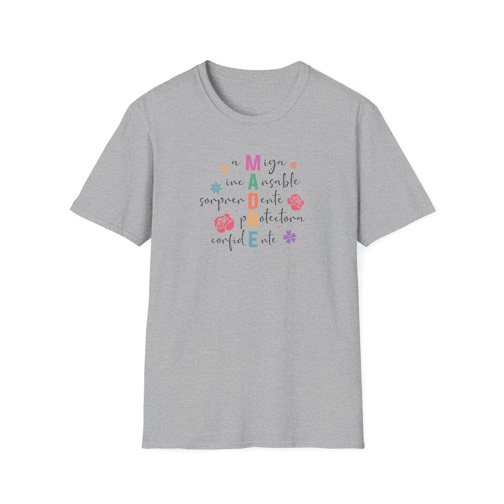 Madre Inspirational Unisex Softstyle T-Shirt, Spanish Mother's Day Shirt, Mother's Day Tee