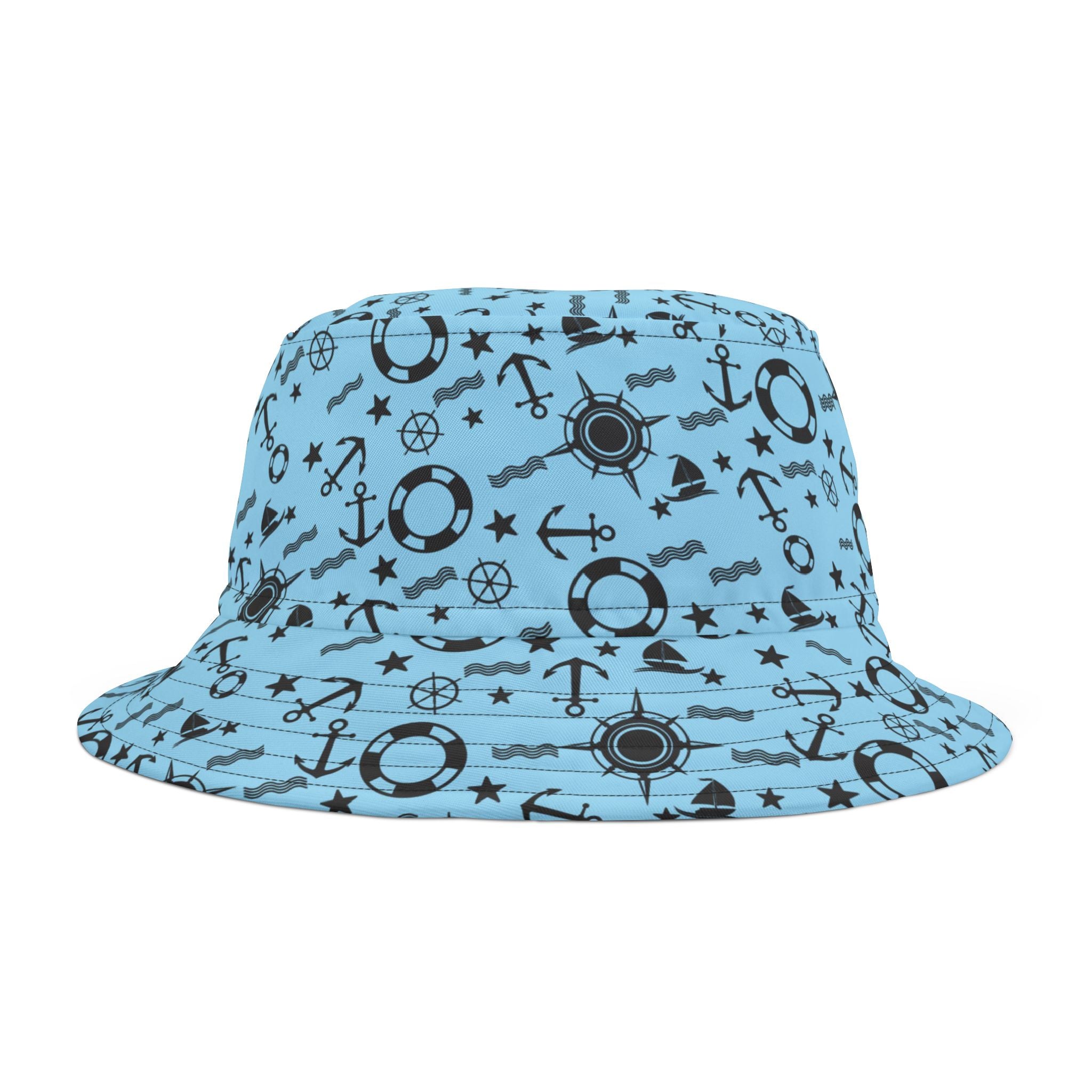 Anchors Away Boating Bucket Hat, Sailor Hat, Beach Bucket Hat, Nautical Hat