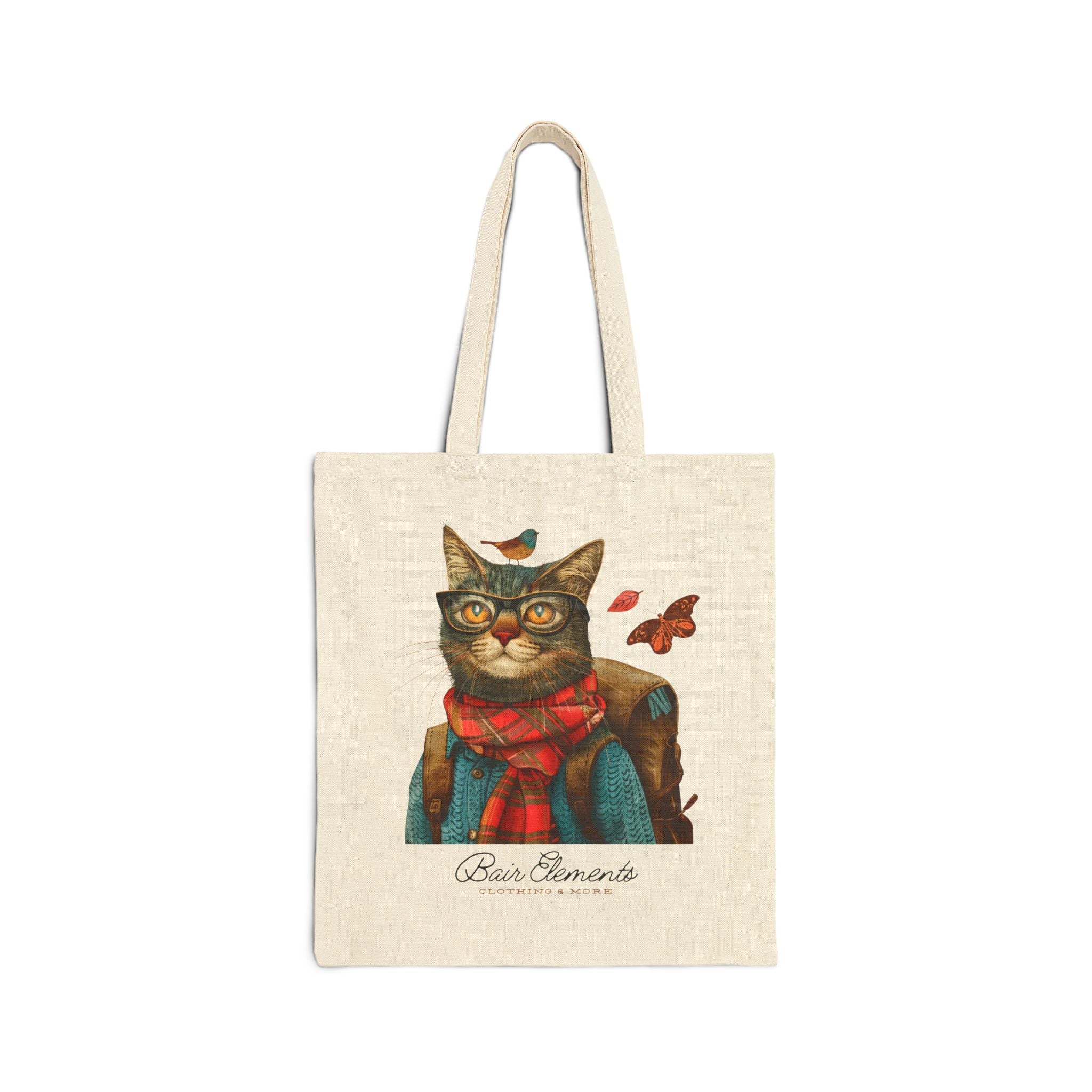Woodland Fall Cat Heavy Canvas Shopping Tote, Cat Shopping Tote