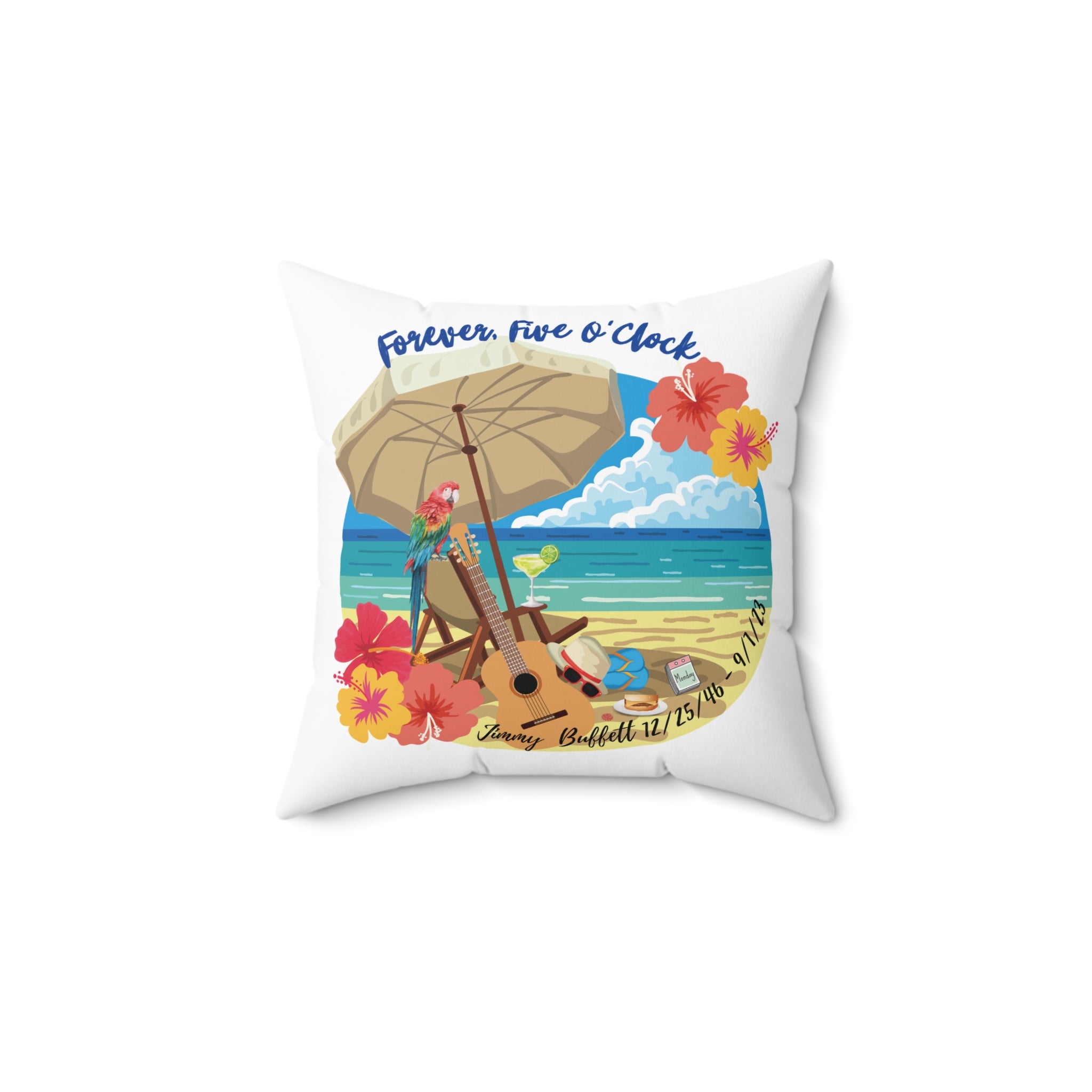 Jimmy Buffett Tribute Throw Pillow