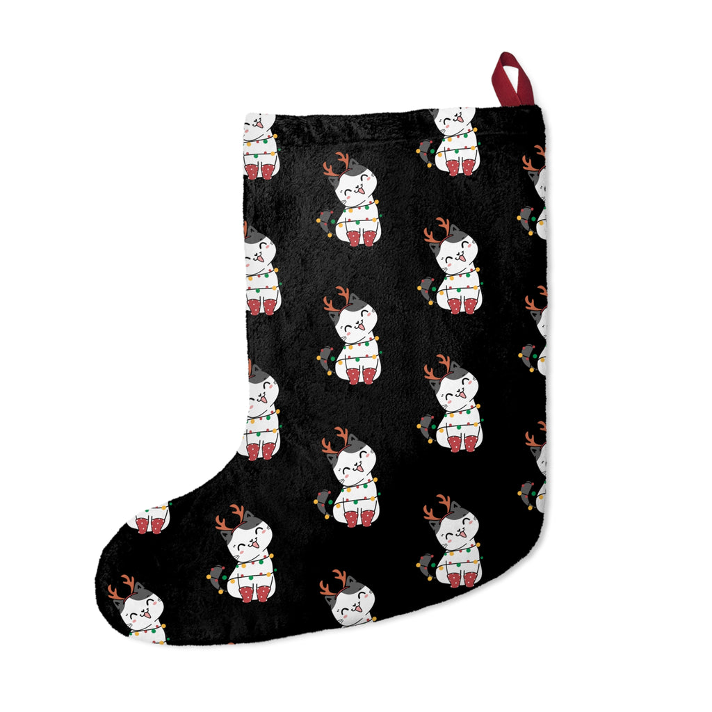 Meowy Christmas Stocking, Cat Christmas Stocking, Double sided design