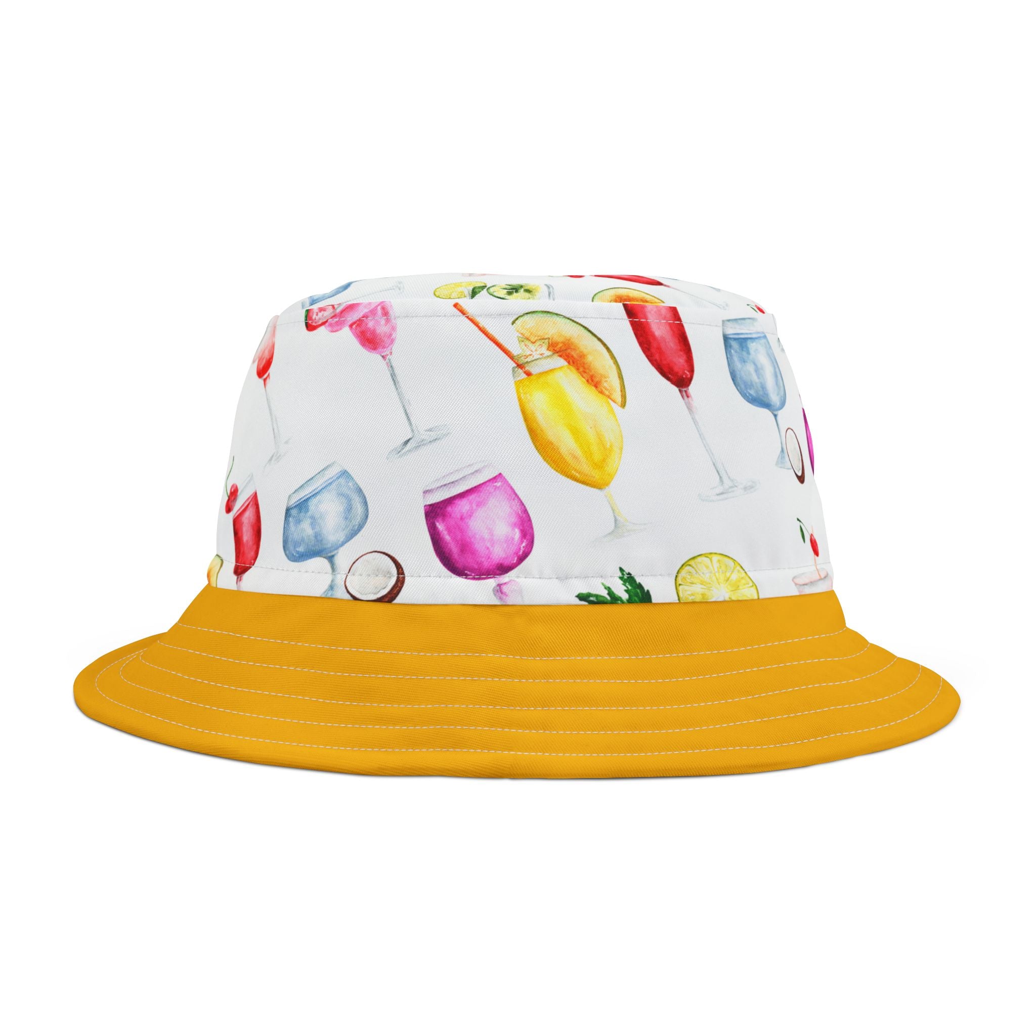 Summer Cocktails Bucket Hat, White