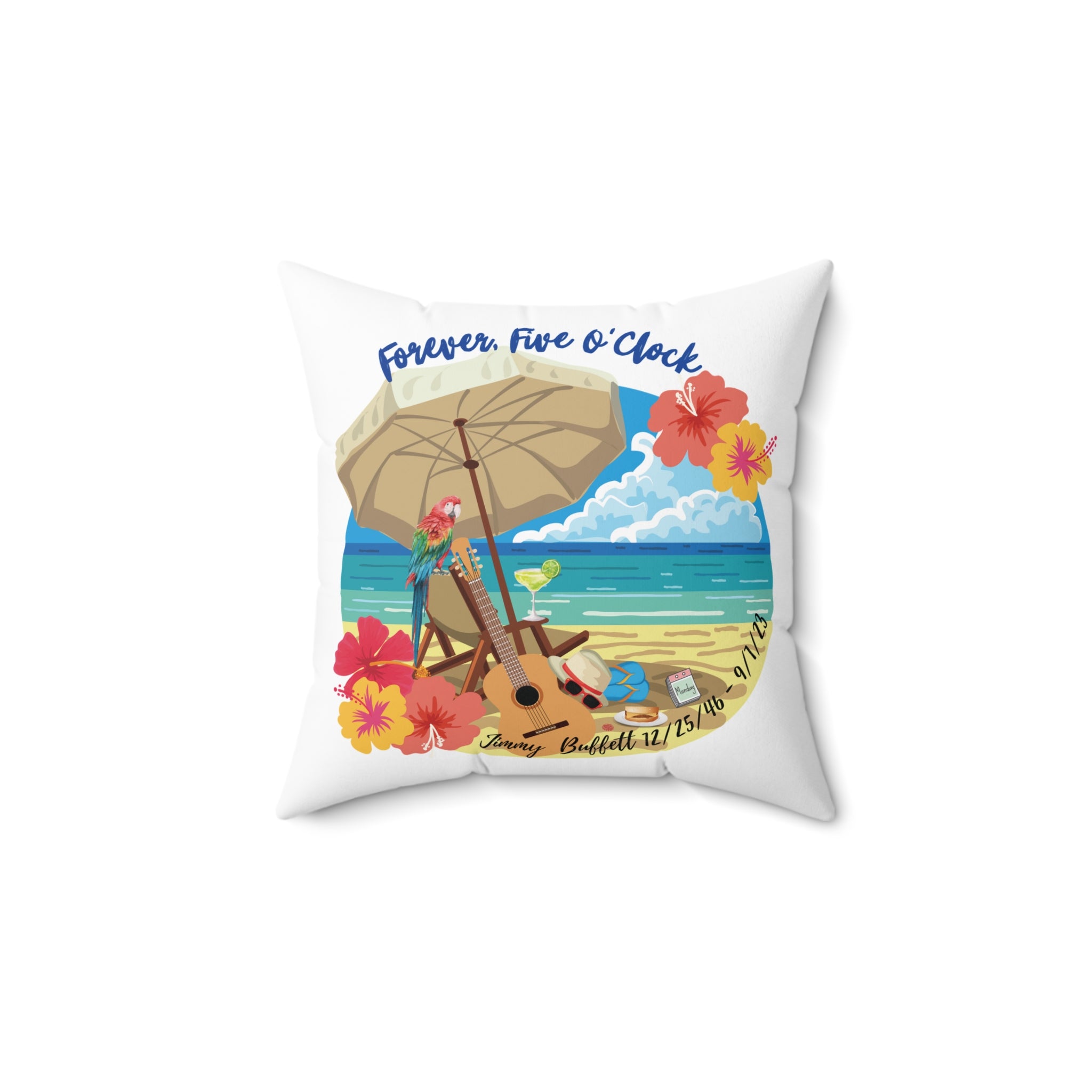 Jimmy Buffett Tribute Throw Pillow