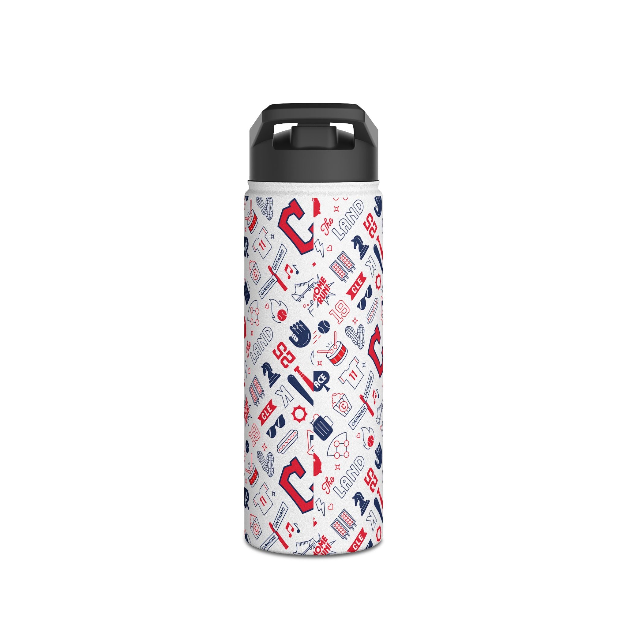 Cleveland Baseball Stainless Steel Water Bottle, CLE Baseball Team Water Bottle, 3 Sizes
