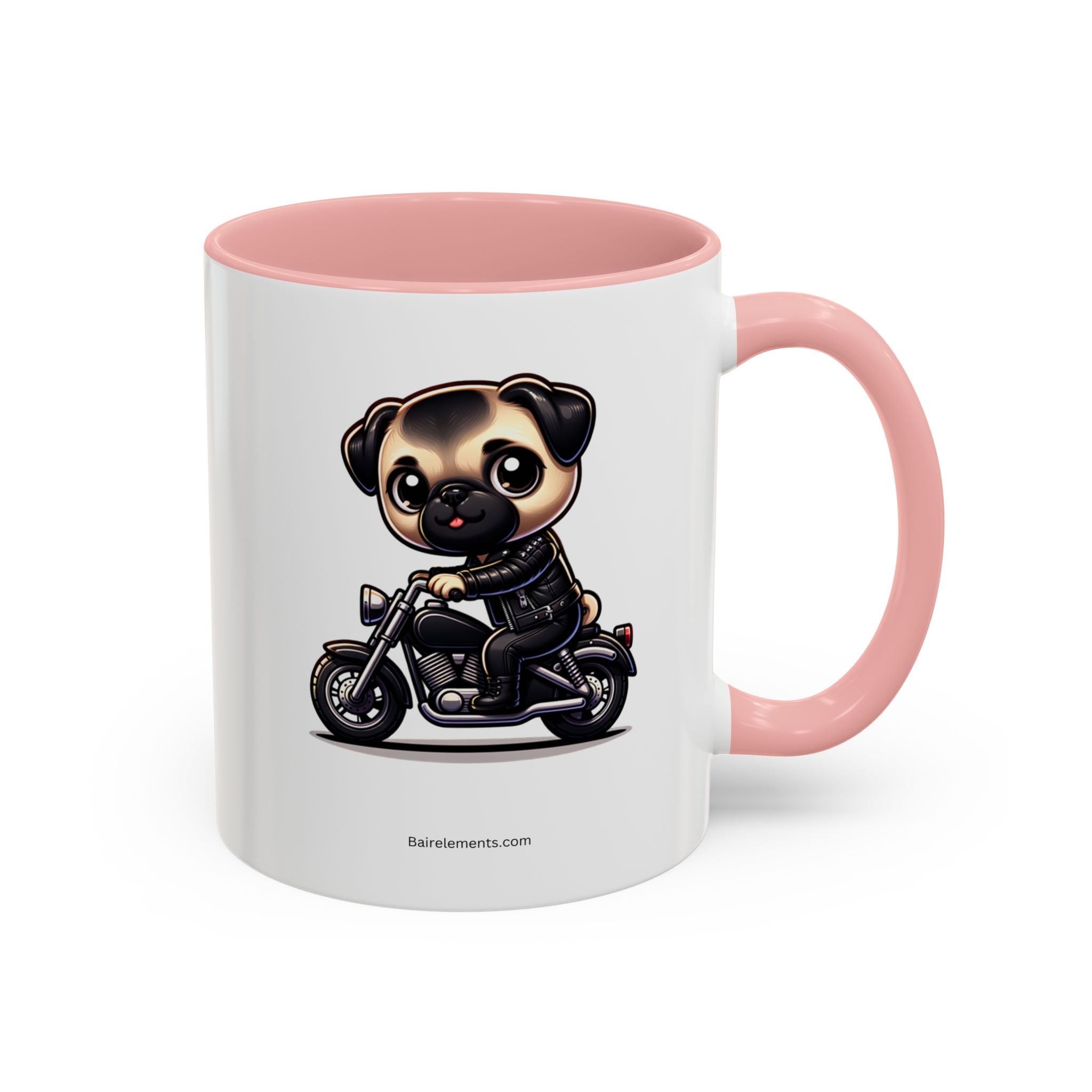 Personalized Motorcycle Pug Mug , Custom Dog Lover Coffee Cup