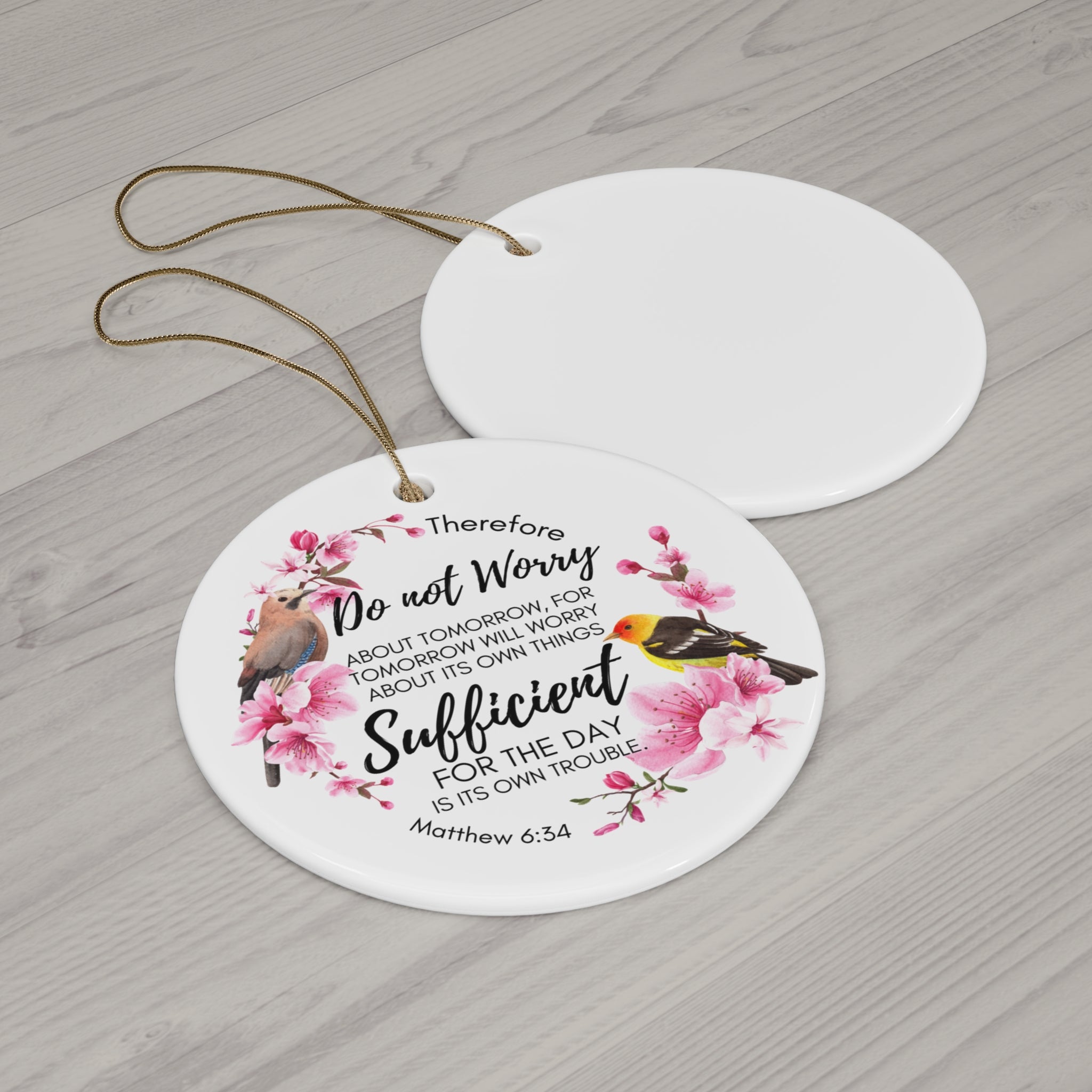 Do Not Worry Religious Ceramic Ornament FREE SHIPPING