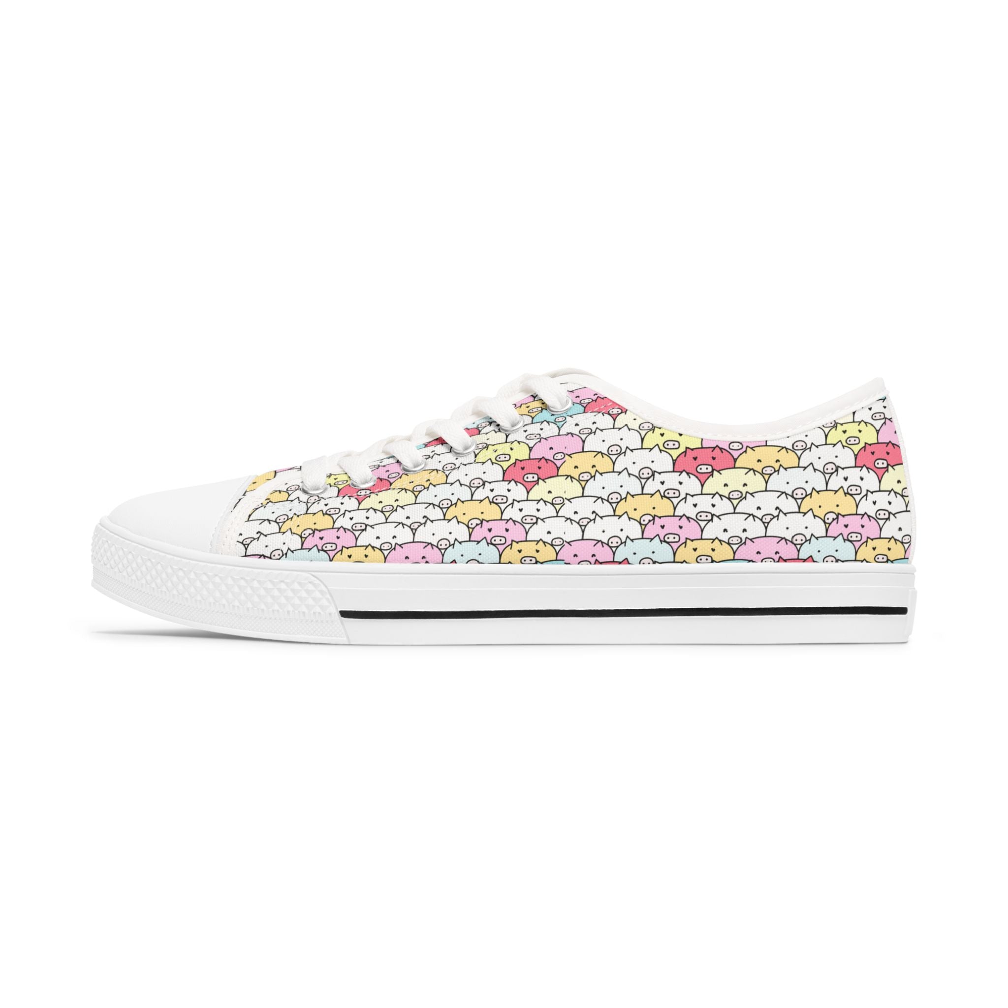 Women's Piggy Print Canvas Sneakers