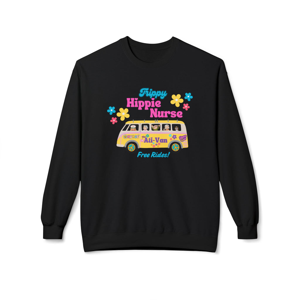 Funny Nurse Stay Cozy Sweatshirt Gift, Ati-Van Midweight Crewneck, Unisex Softstyle Fleece Pullover, Nurse Appreciation Present,