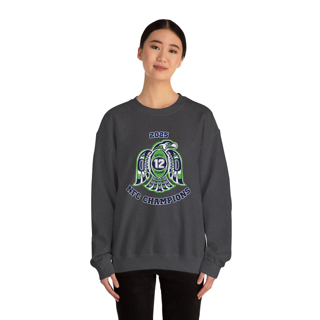 Seahawks 12th Man NFC Champions 2025 Crewneck Sweatshirt