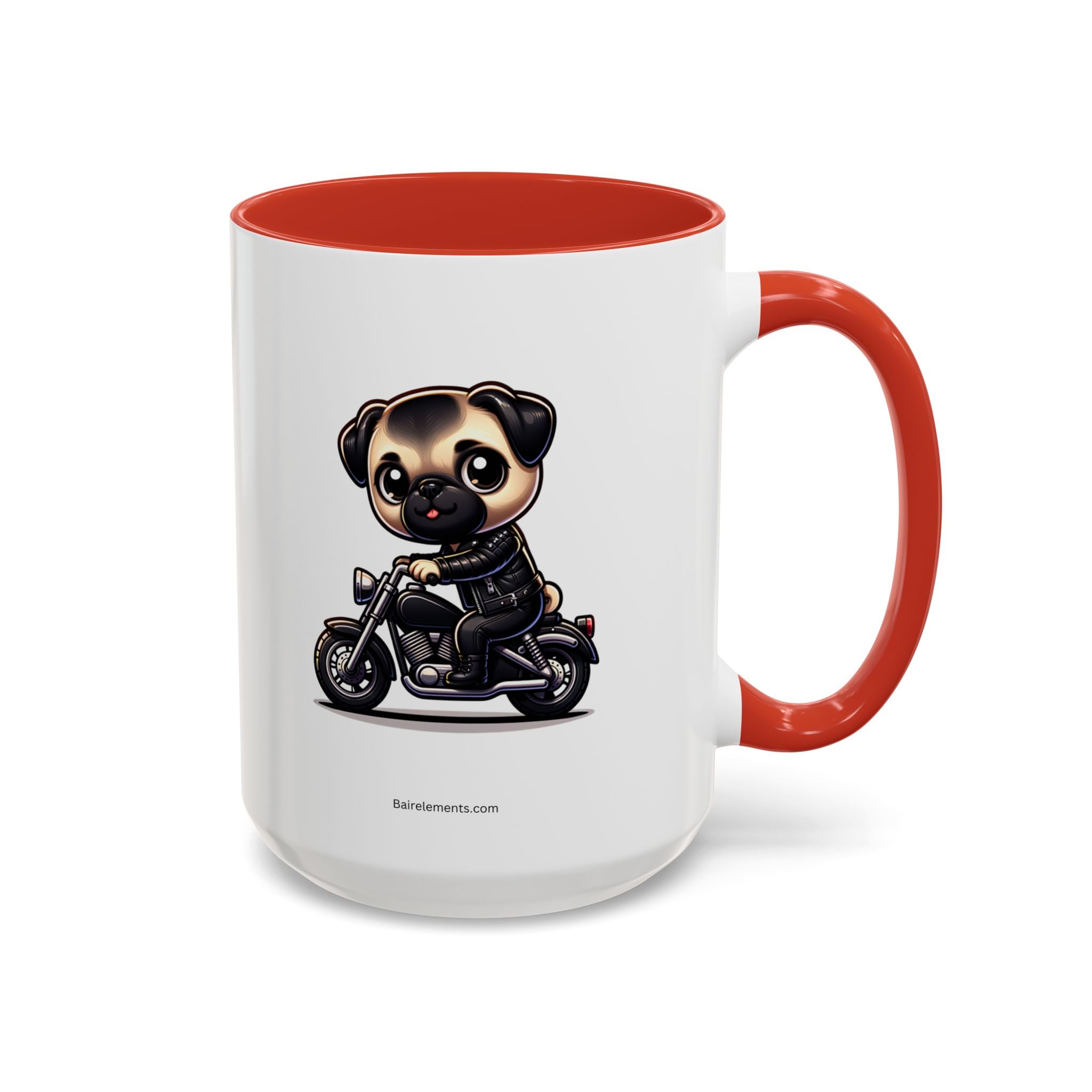 Personalized Motorcycle Pug Mug , Custom Dog Lover Coffee Cup