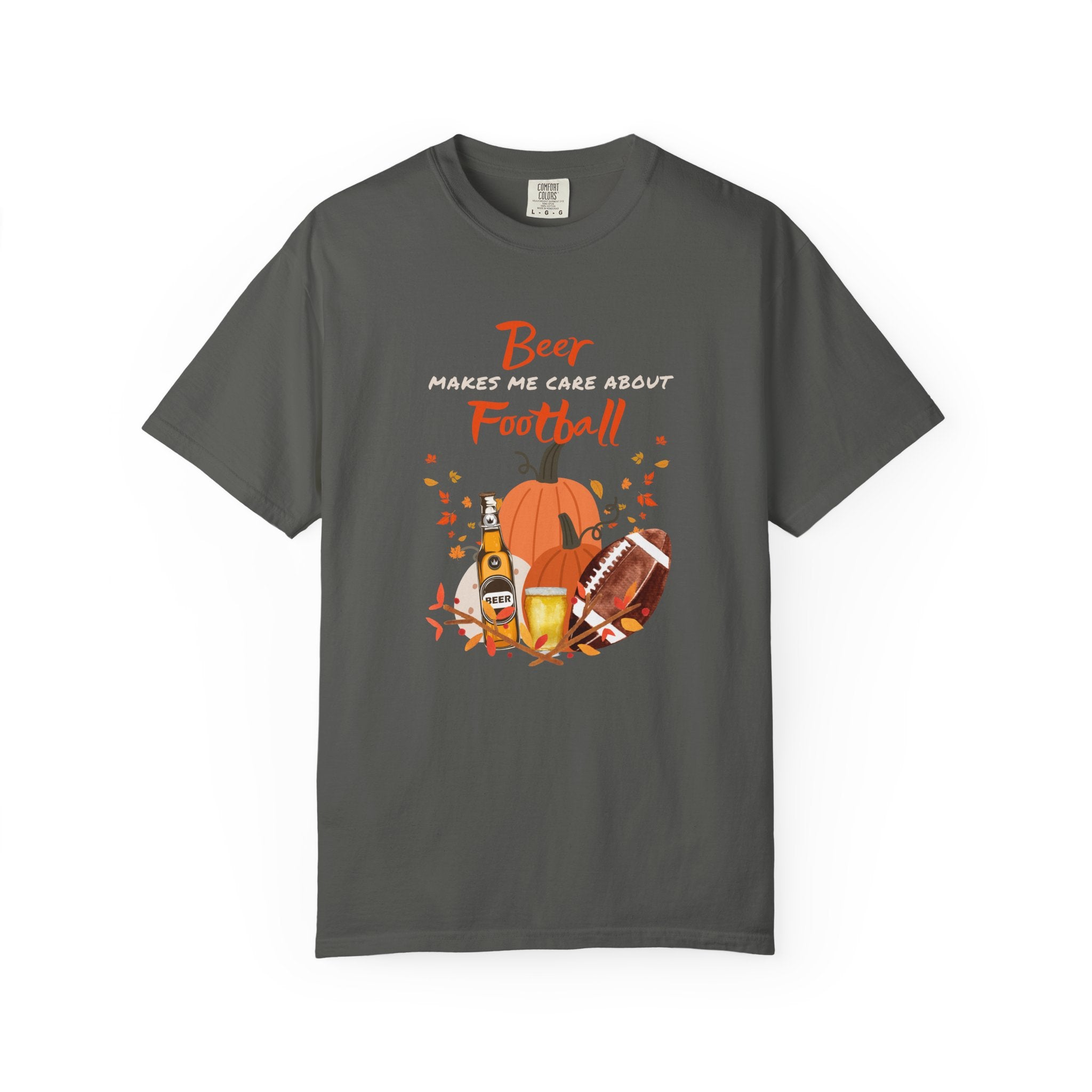 Beer Makes me Care about Football Unisex T-Shirt, Football Season T-Shirt for Men and Women