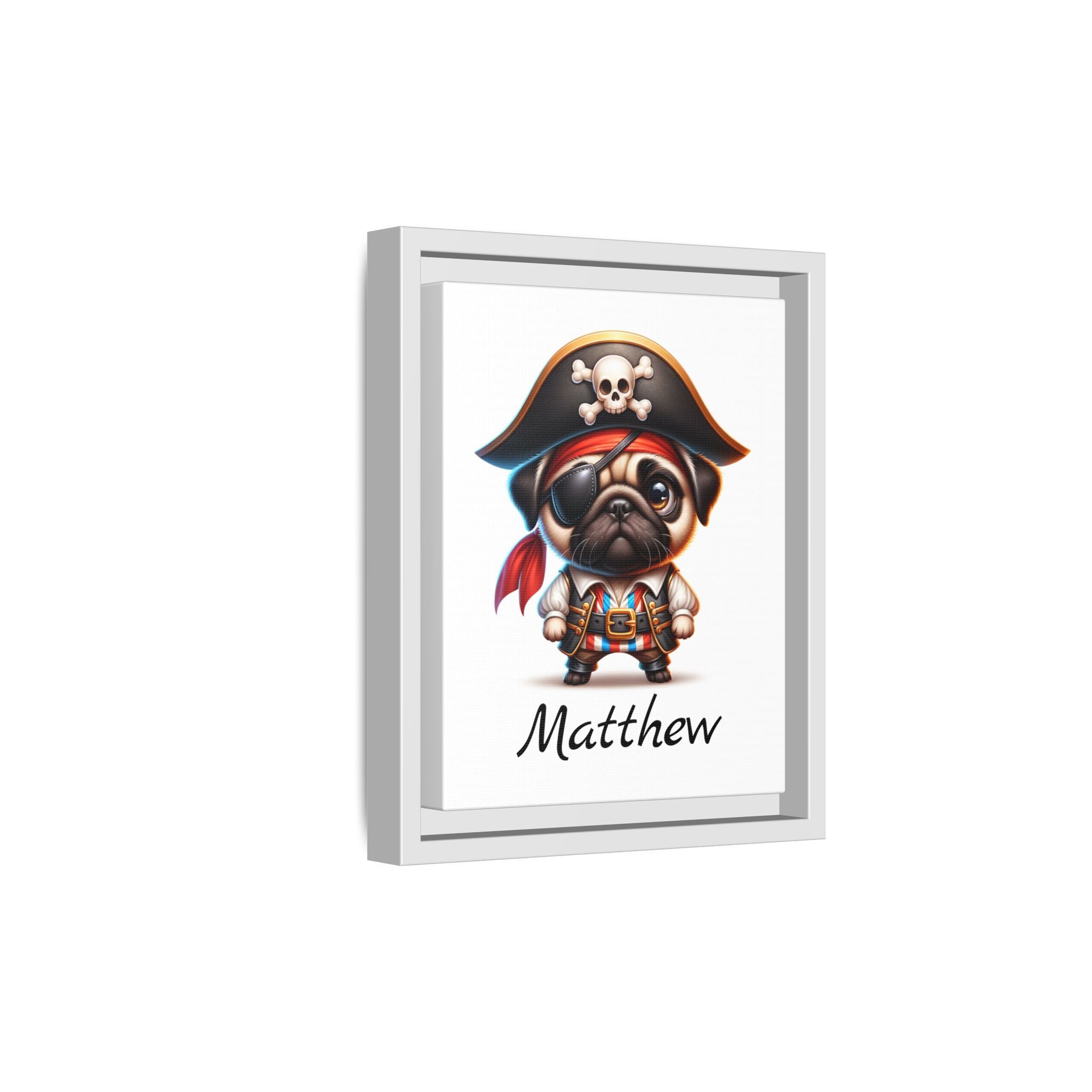 Personalized Pirate Pug Boys Bedroom Decor, Great Gift Idea, Pug Wall Decor. Personalized wall art