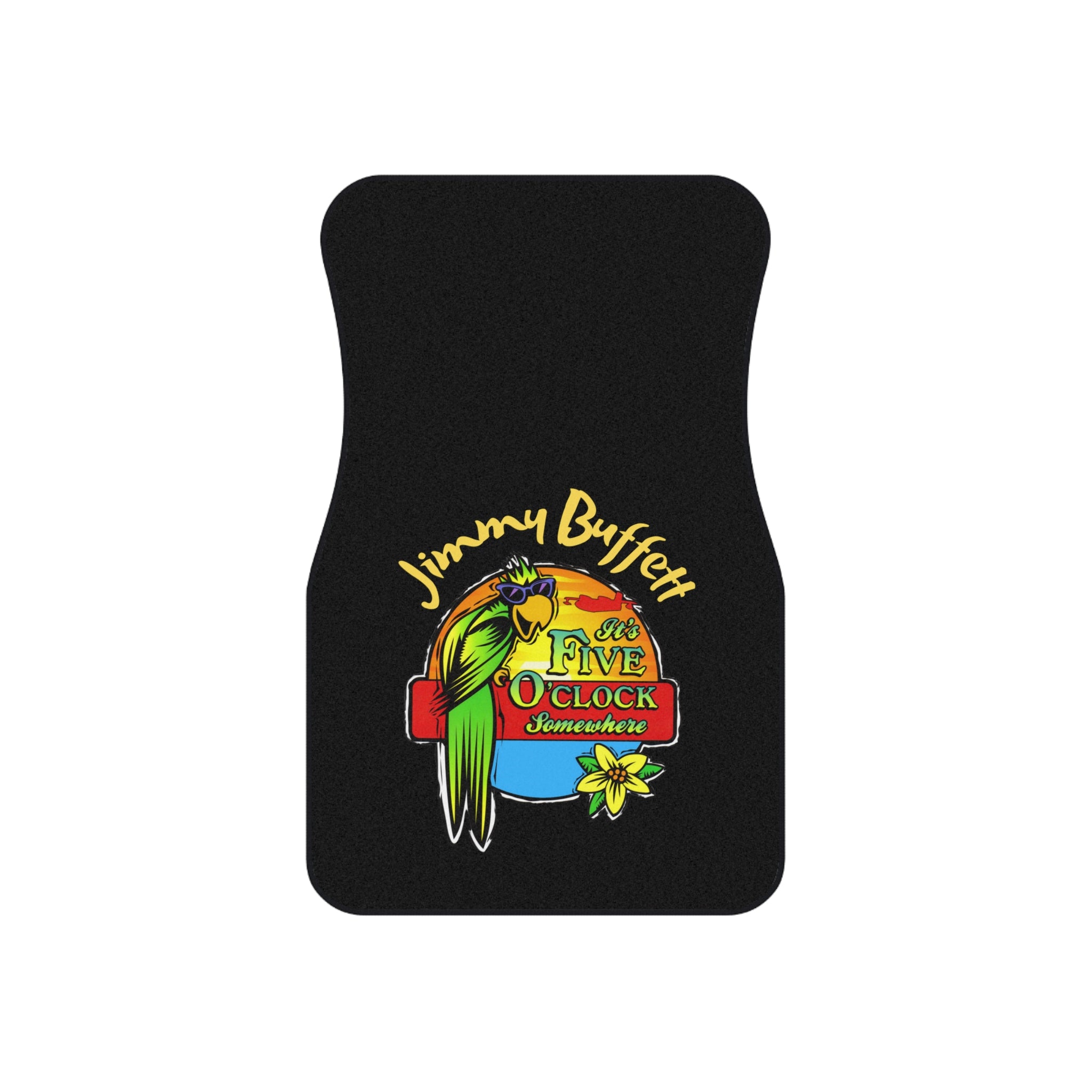 It's Five O'Clock Somewhere Jimmy Buffett, Universal Car Mats (Set of 4) Black