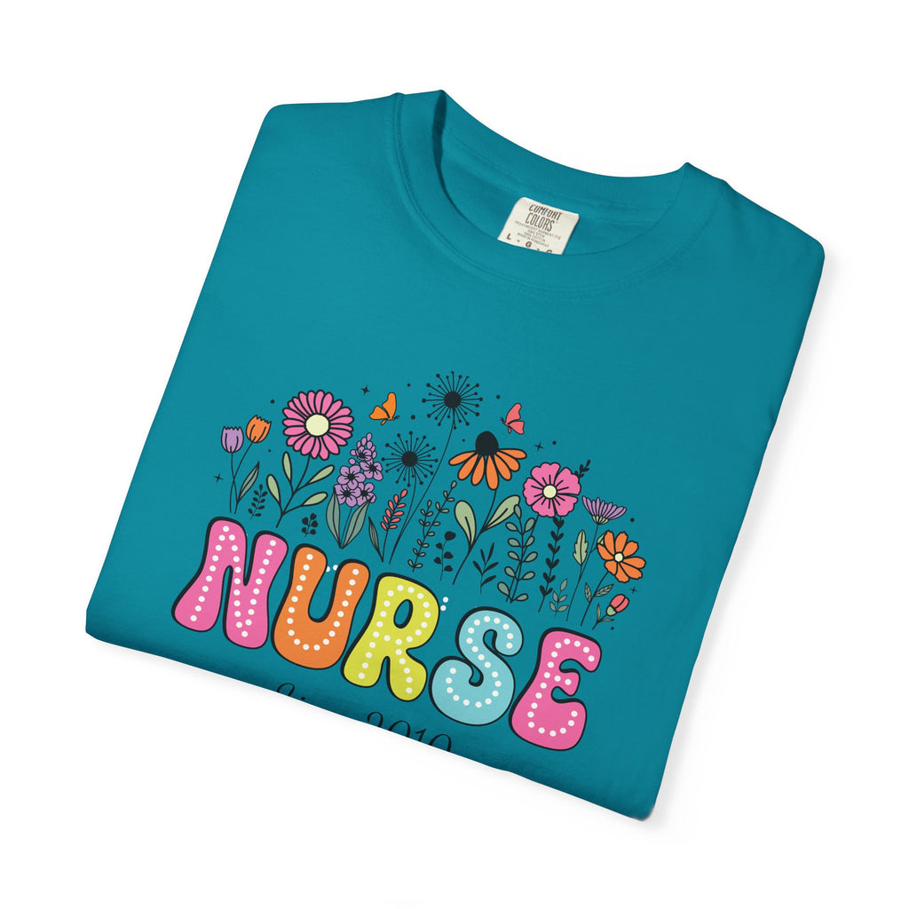 Personalized Floral Nurse T-Shirt, New Nurse Grad Gift, Nurse Gift