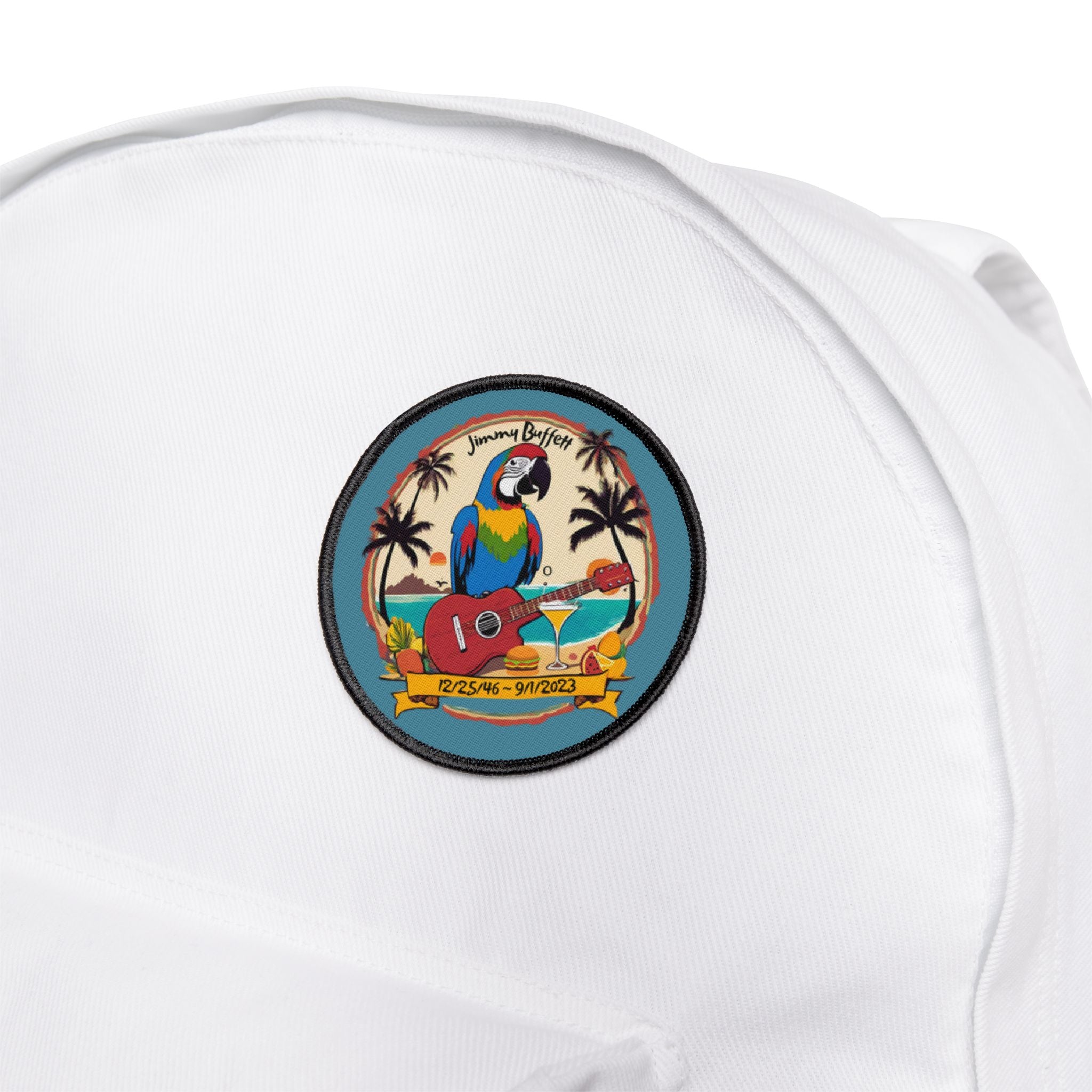 Jimmy Buffett Memorial Iron-On Patch, Parrothead Patch, Cheeseburger in Paradise - Iron-On Patches, Embroidered Patch, DIY Craft Supplies,