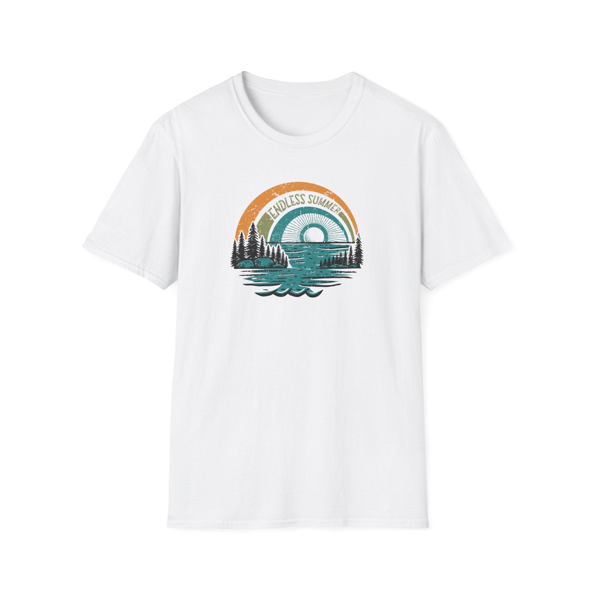 Nature-Inspired Unisex Softstyle T-Shirt, Eco-Friendly Tee, Outdoor Lover Gift, Summer Vibes Apparel, Adventure Clothing