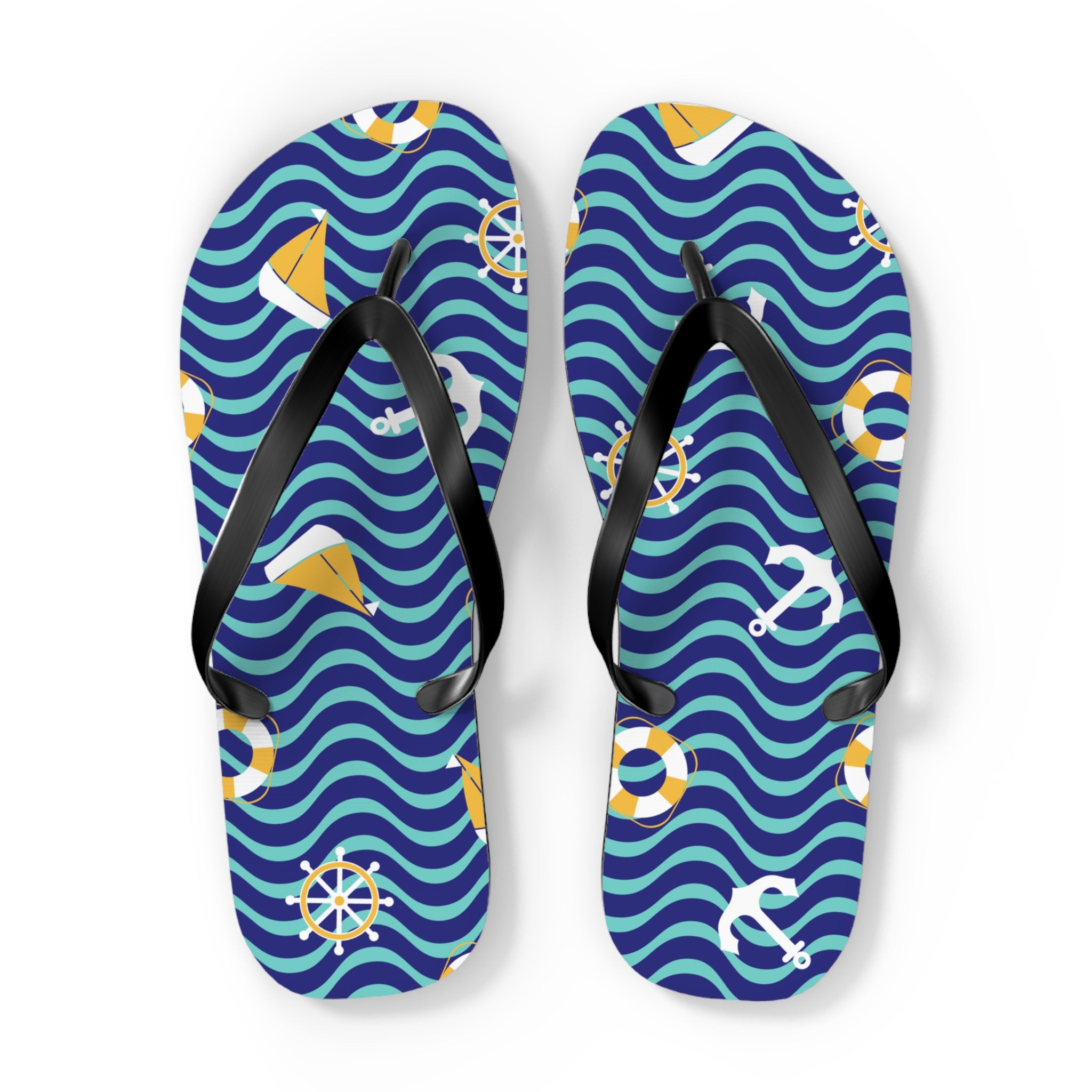 At Sea Tropical Flip Flops