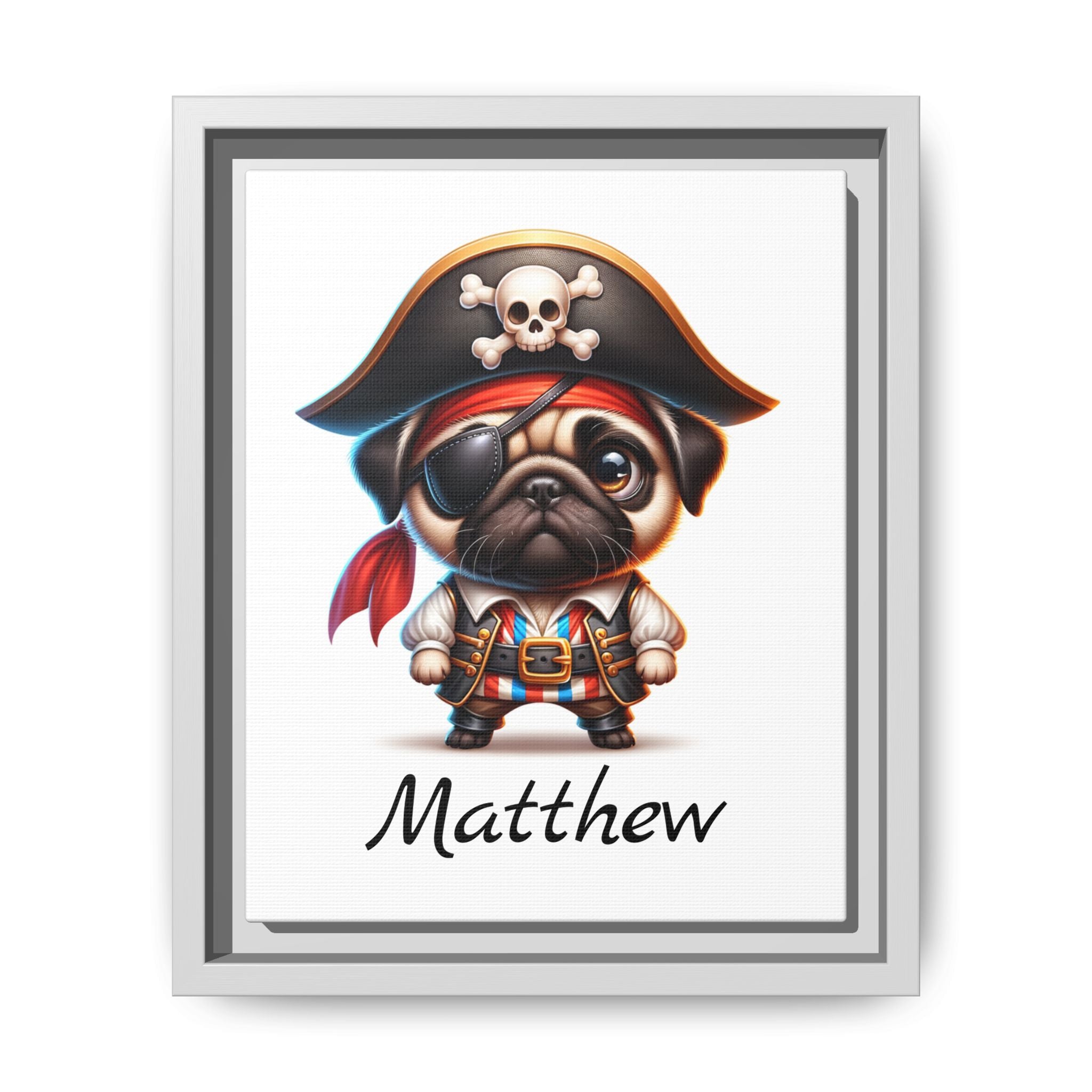 Personalized Pirate Pug Boys Bedroom Decor, Great Gift Idea, Pug Wall Decor. Personalized wall art