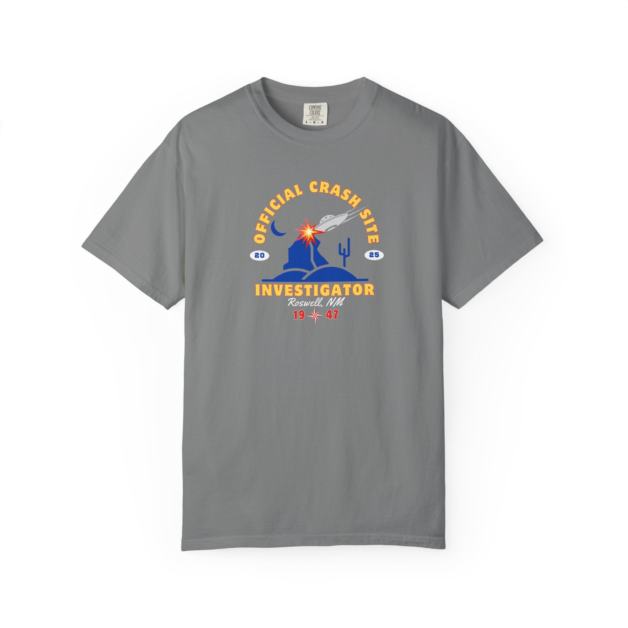UFO Crash Site Investigator Unisex T-Shirt - Alien UFO Space Funny Tee, Extraterrestrial Sci-fi Graphic Shirt, Roswell, NM
