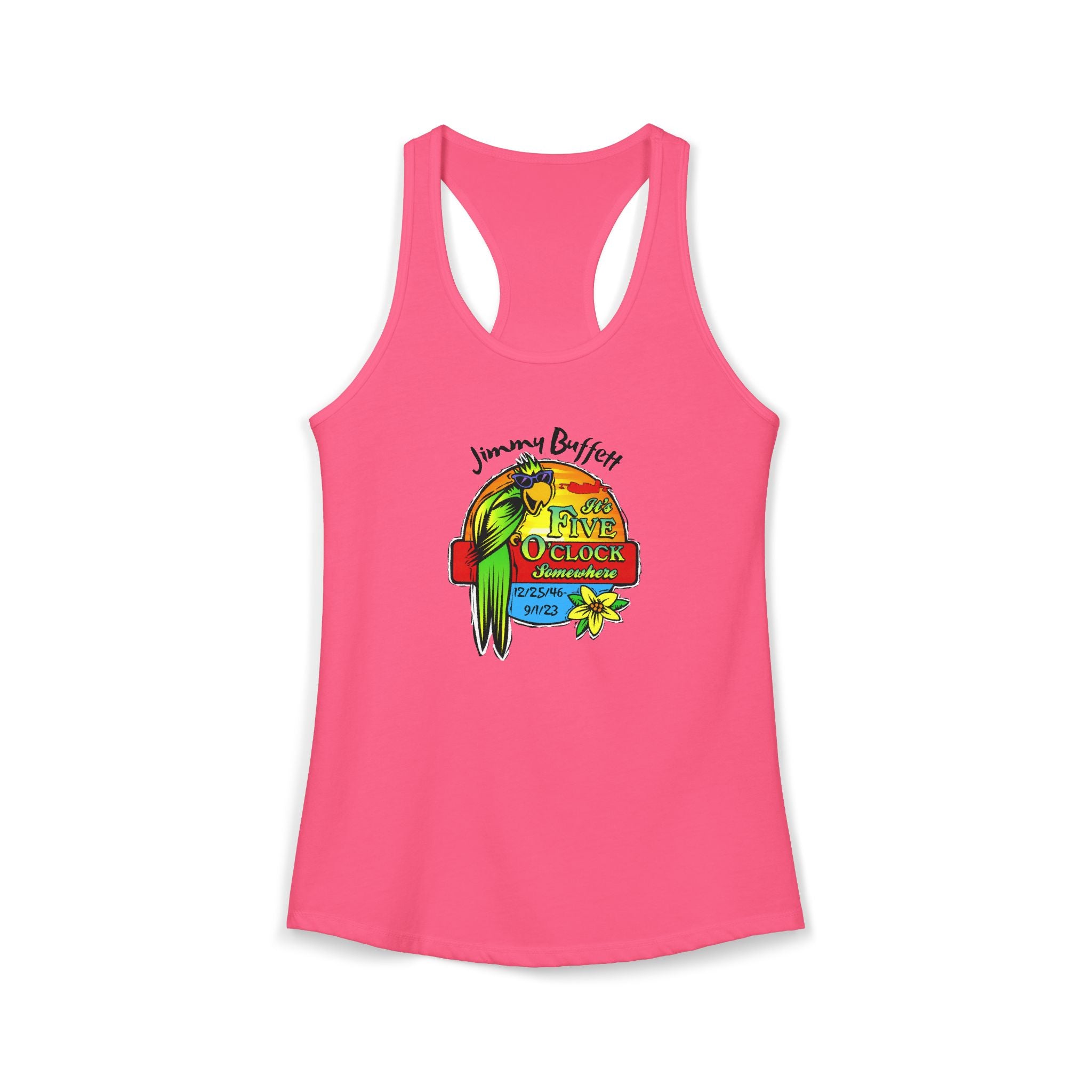 Its Five O'Clock Somewhere, Jimmy Buffett Women's Ideal Racerback Tank