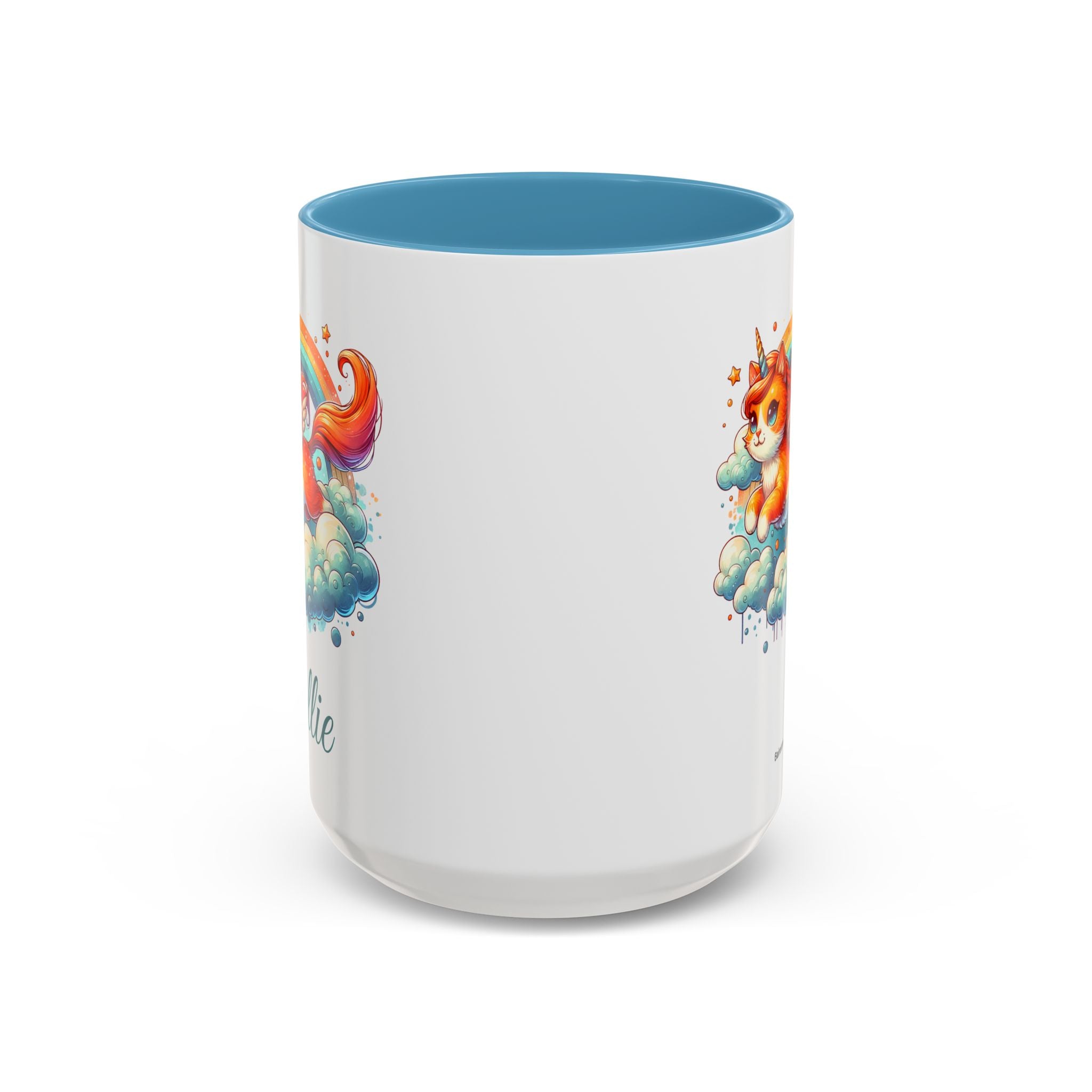 Personalized Flying Orange Unicorn Cat Coffee Mug, Orange Cat Mug