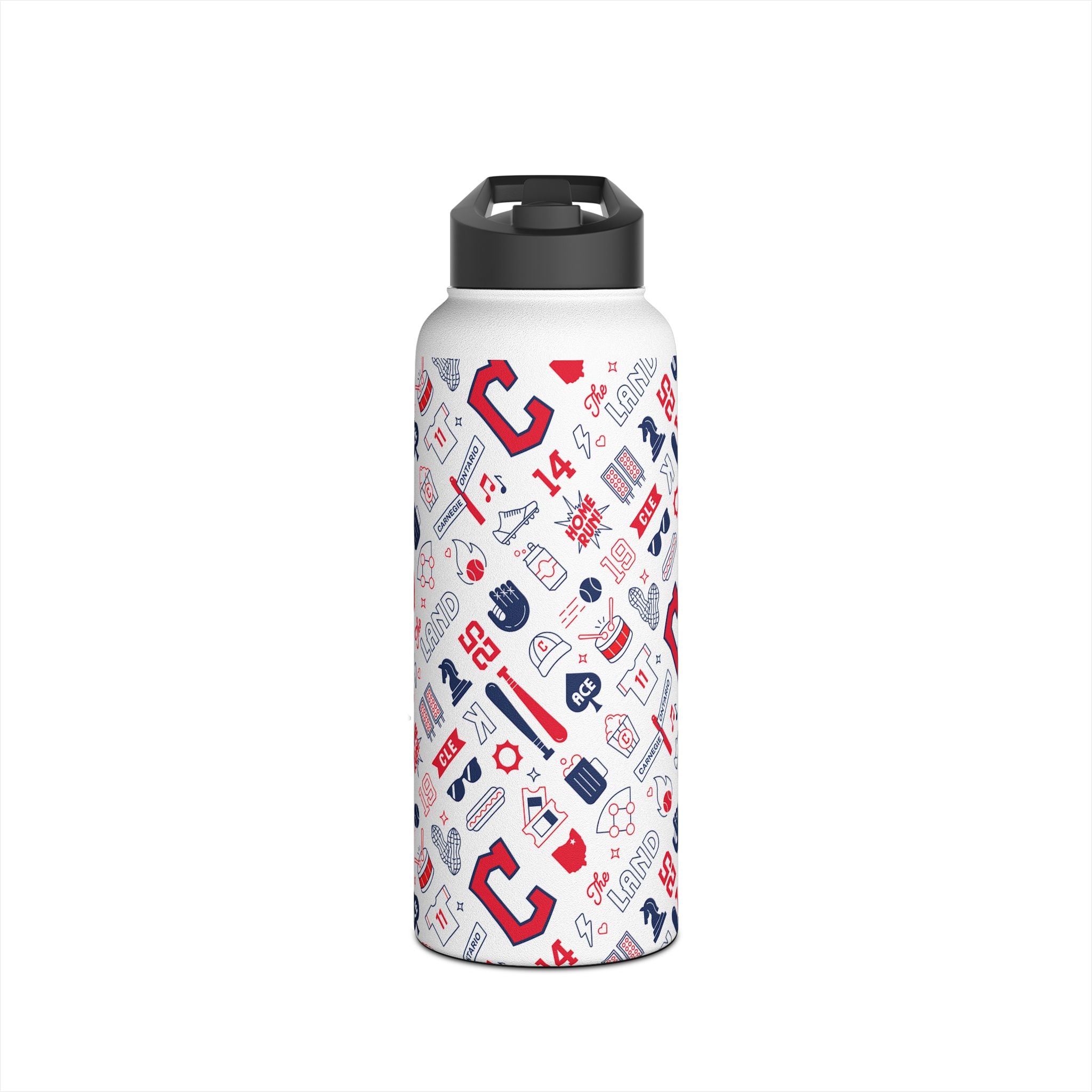 Cleveland Baseball Stainless Steel Water Bottle, CLE Baseball Team Water Bottle, 3 Sizes