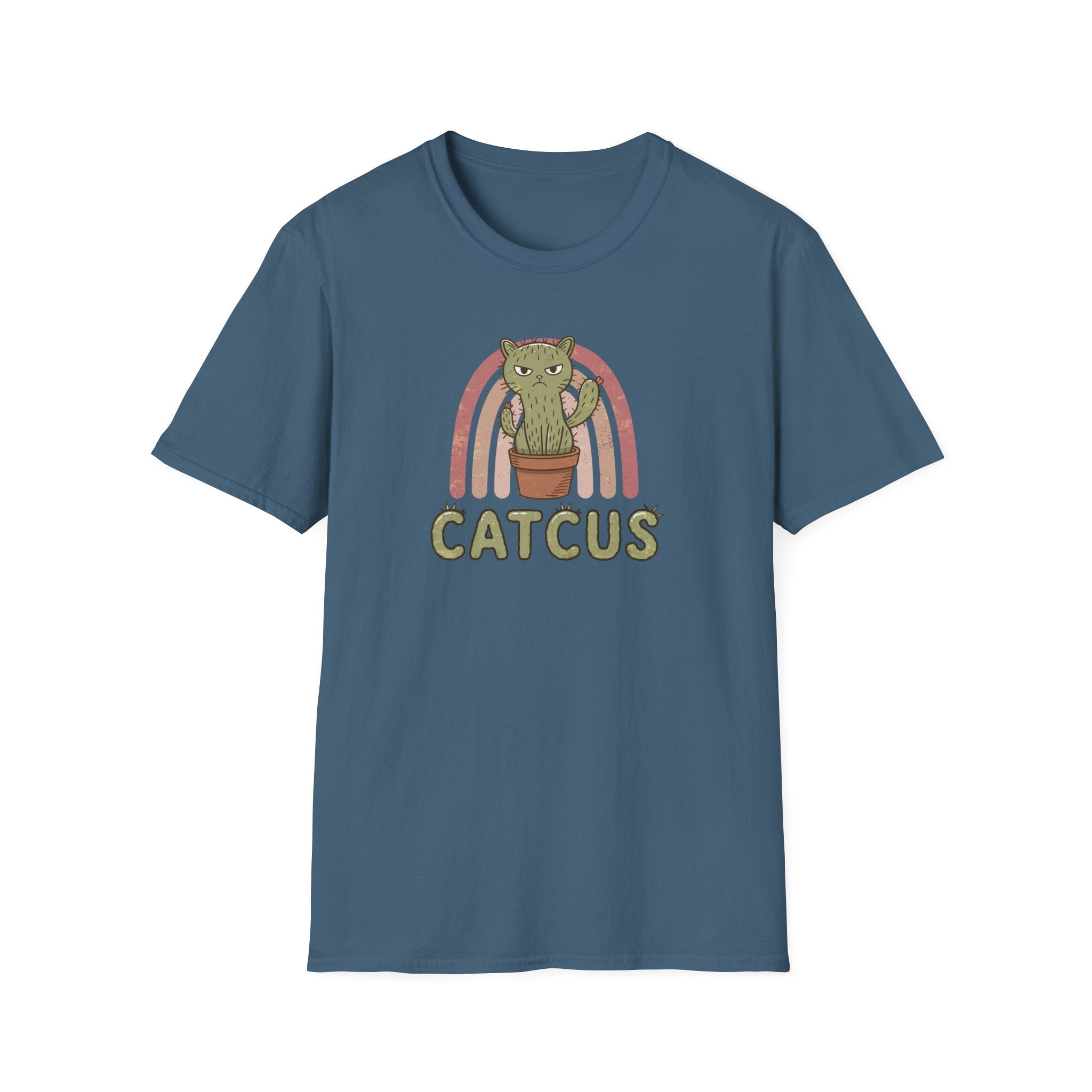 Cute Cat Cactus Unisex T-Shirt, Funny Cat Lover Gift, Plant Enthusiast Tee, Gift for Her, Quirky Humor Shirt, Summer Fashion