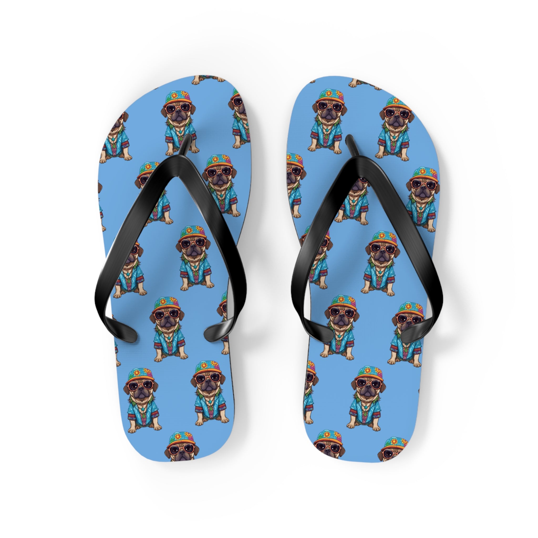 Hippie Pug Flip Flops