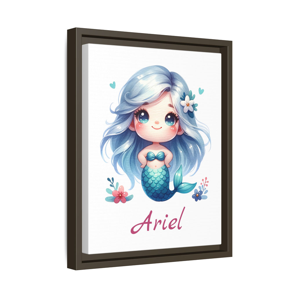 Personalized Little Red Haired Mermaid Wall Art, Girls Mermaid Bedroom Wall Art, Personalized Wall Art