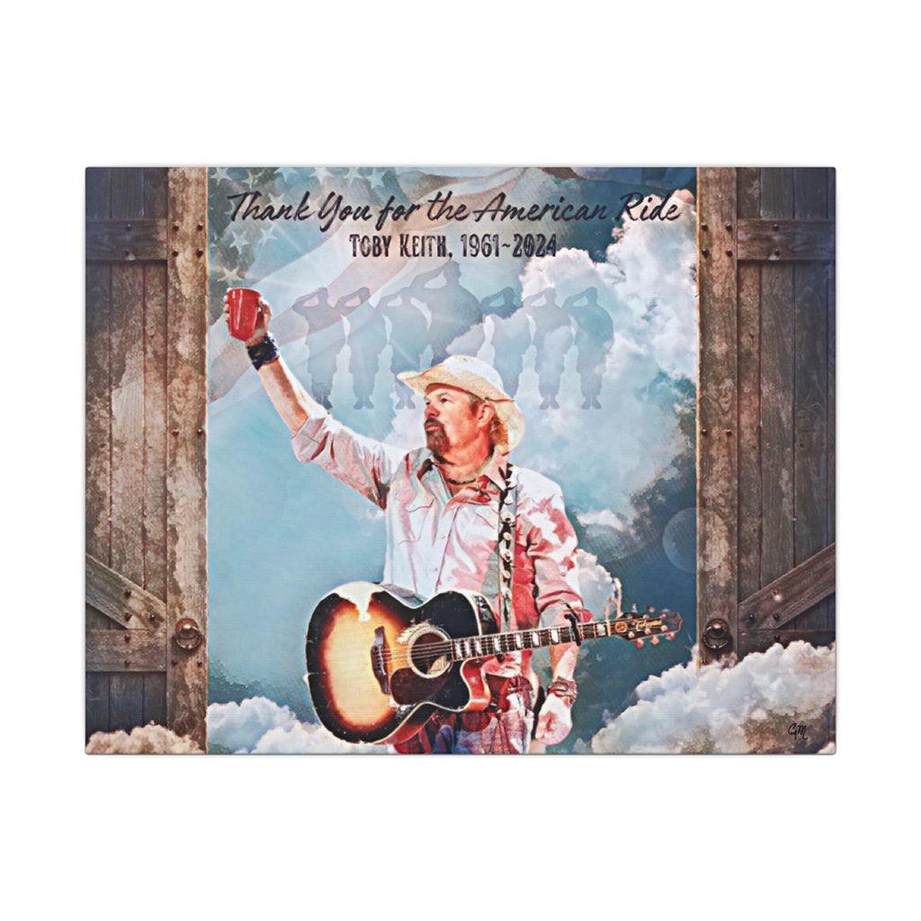 Toby Keith, Thank you for the American Ride, Original Canvas Painting , Toby Keith Wall Art
