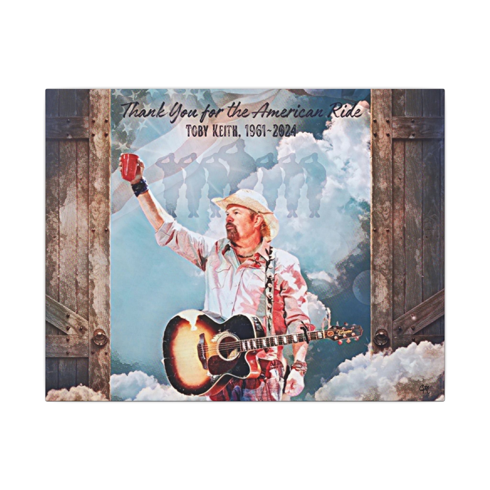 Toby Keith, Thank you for the American Ride, Original Canvas Painting , Toby Keith Wall Art