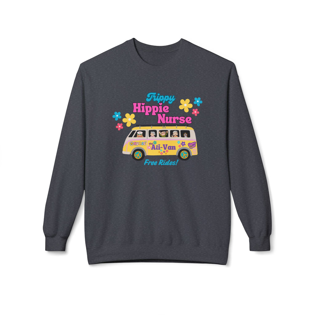 Funny Nurse Stay Cozy Sweatshirt Gift, Ati-Van Midweight Crewneck, Unisex Softstyle Fleece Pullover, Nurse Appreciation Present,