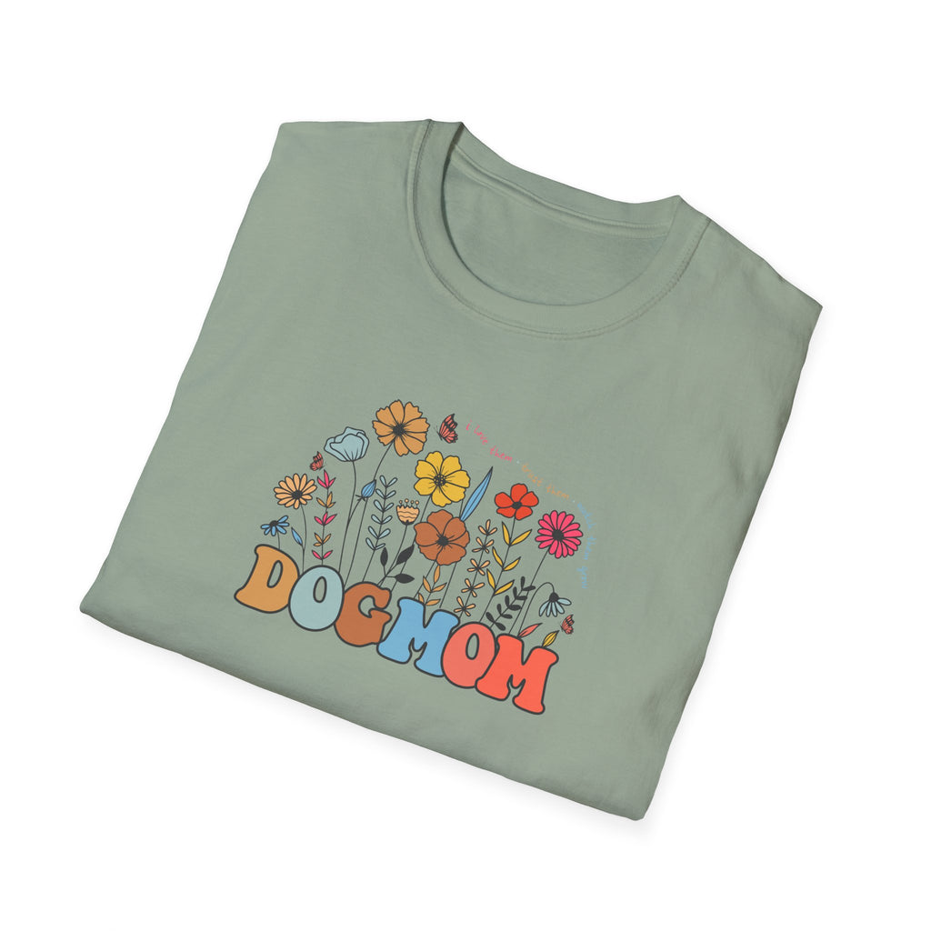 Floral Dog Mom T-Shirt, Cute Pet Lover Tee, Unisex Softstyle T-Shirt, Gifts for Dog Moms, Animal Lover Apparel