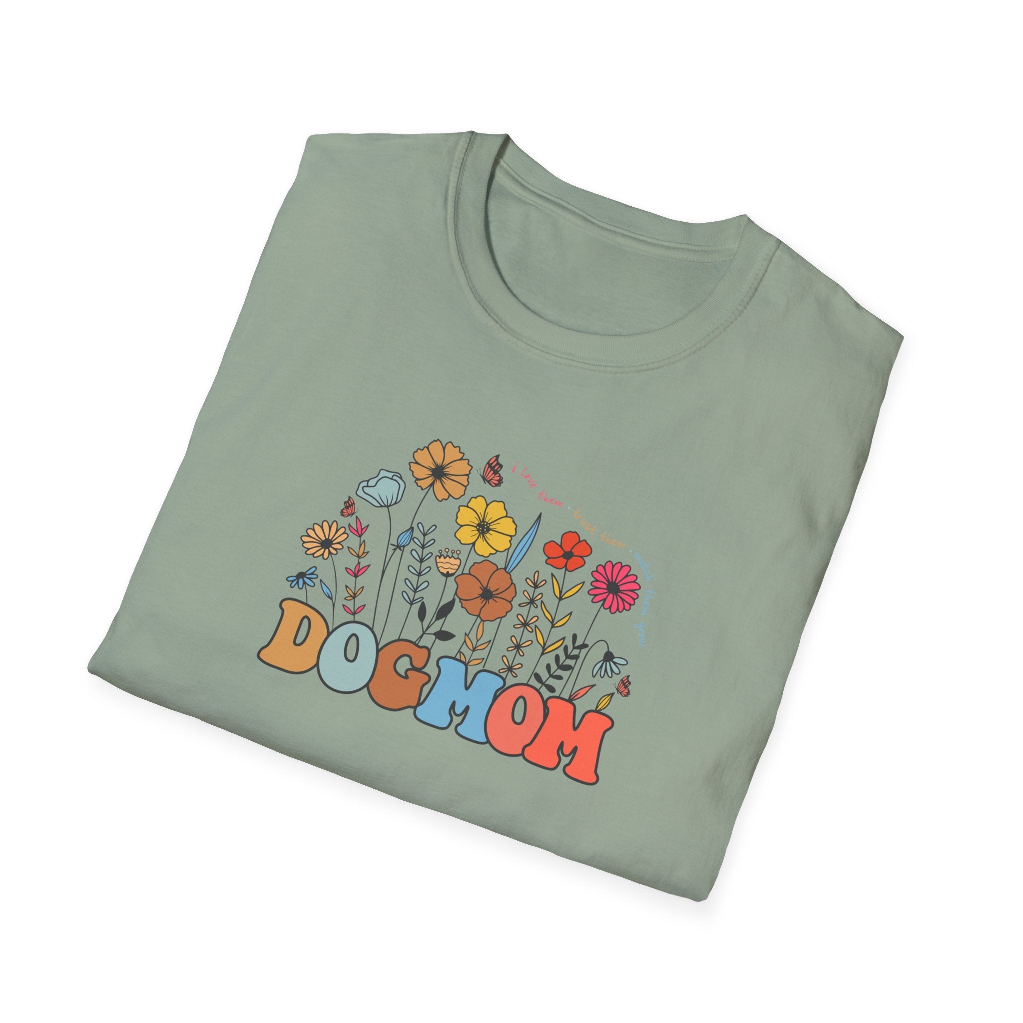 Floral Dog Mom T-Shirt, Cute Pet Lover Tee, Unisex Softstyle T-Shirt, Gifts for Dog Moms, Animal Lover Apparel