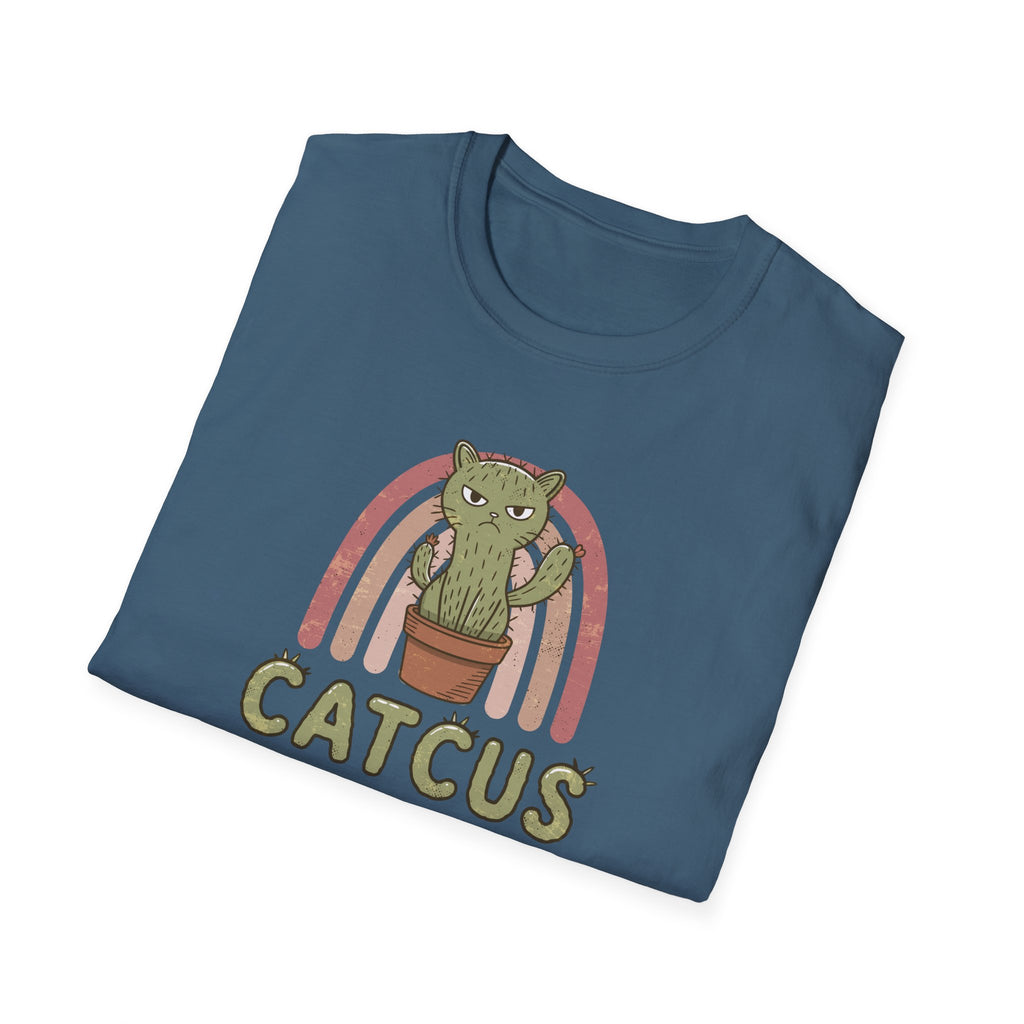 Cute Cat Cactus Unisex T-Shirt, Funny Cat Lover Gift, Plant Enthusiast Tee, Gift for Her, Quirky Humor Shirt, Summer Fashion