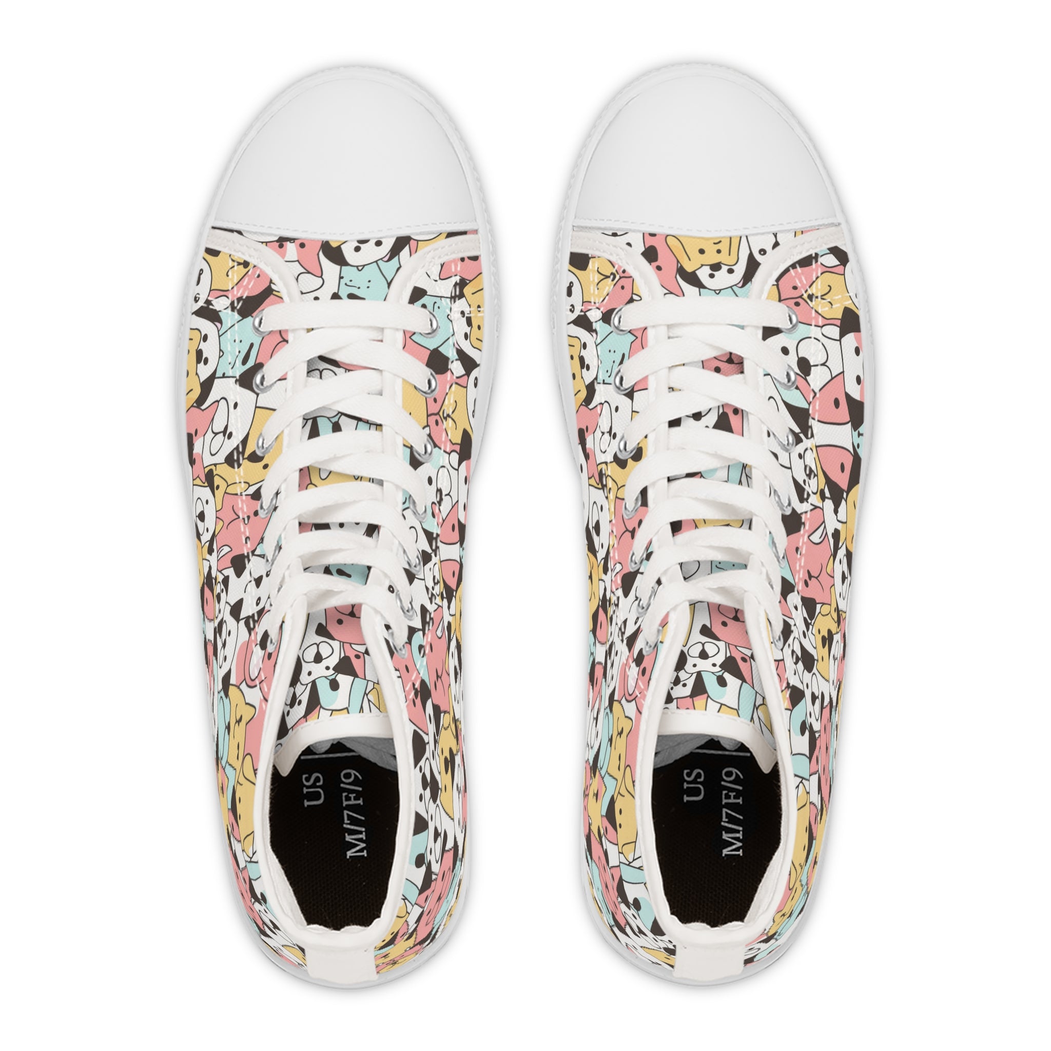 Cute Colorful Dog Face Women's Hi-Top Sneakers